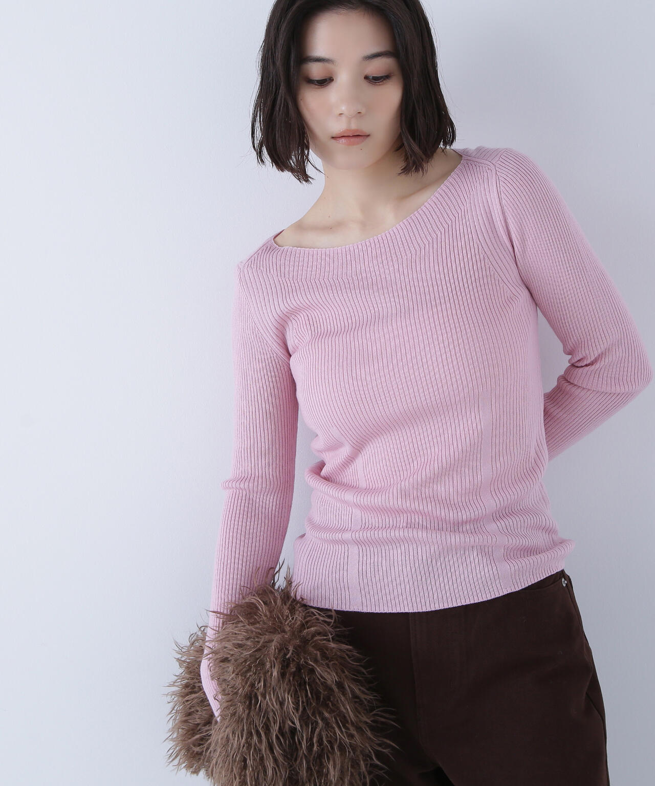 ウールブレンドニットシリーズ ボートネック