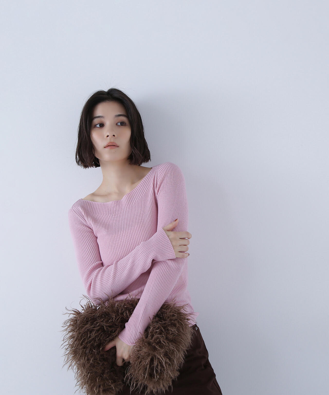 ウールブレンドニットシリーズ ボートネック