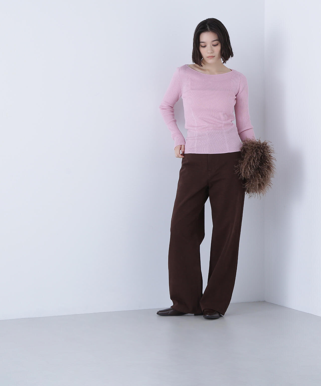 ウールブレンドニットシリーズ ボートネック