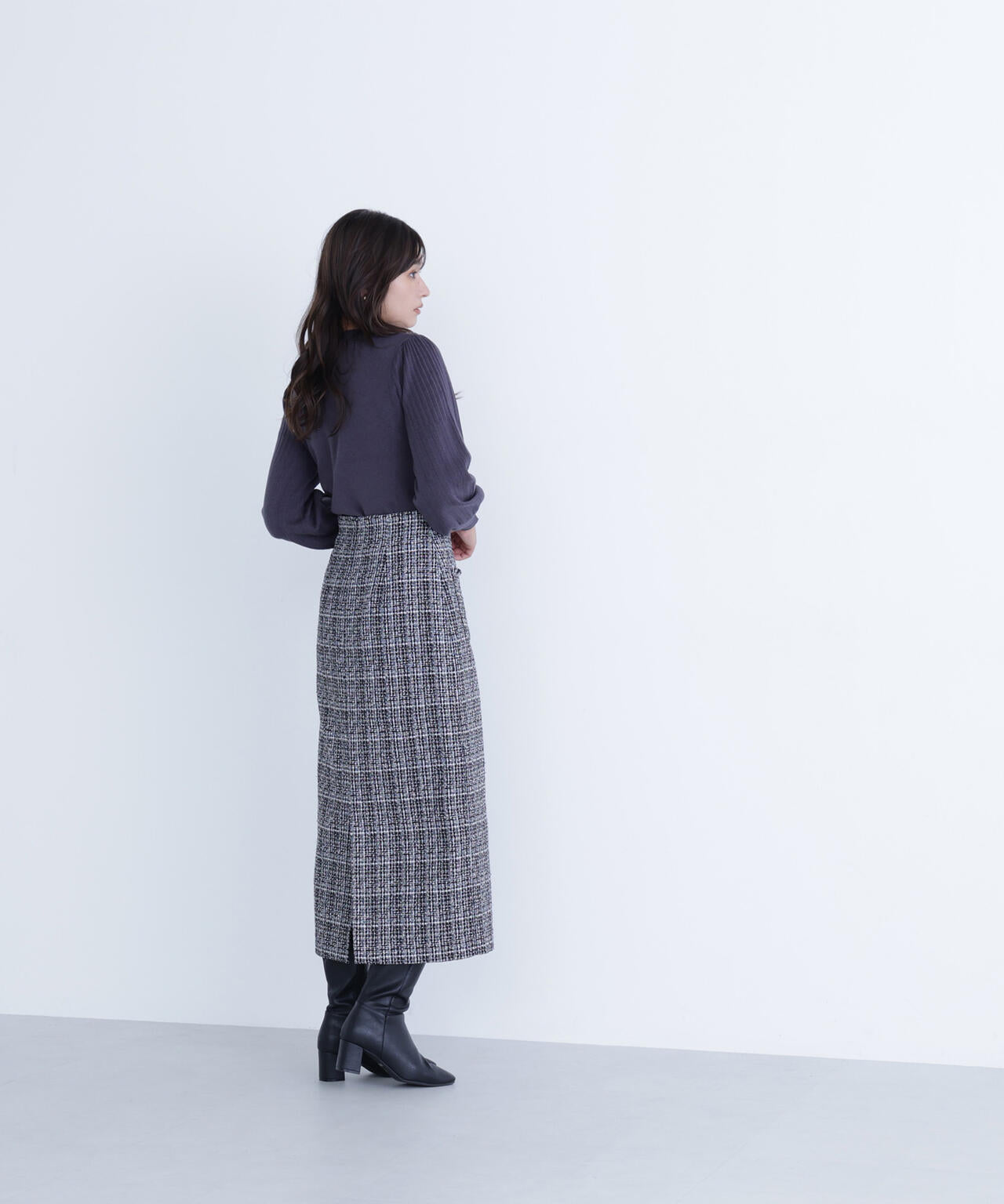 プリーツスリーブニット