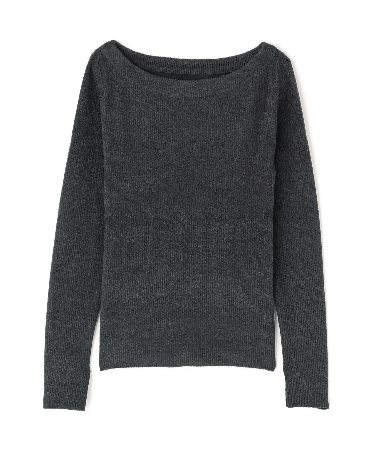 ボートネックモールリブニット