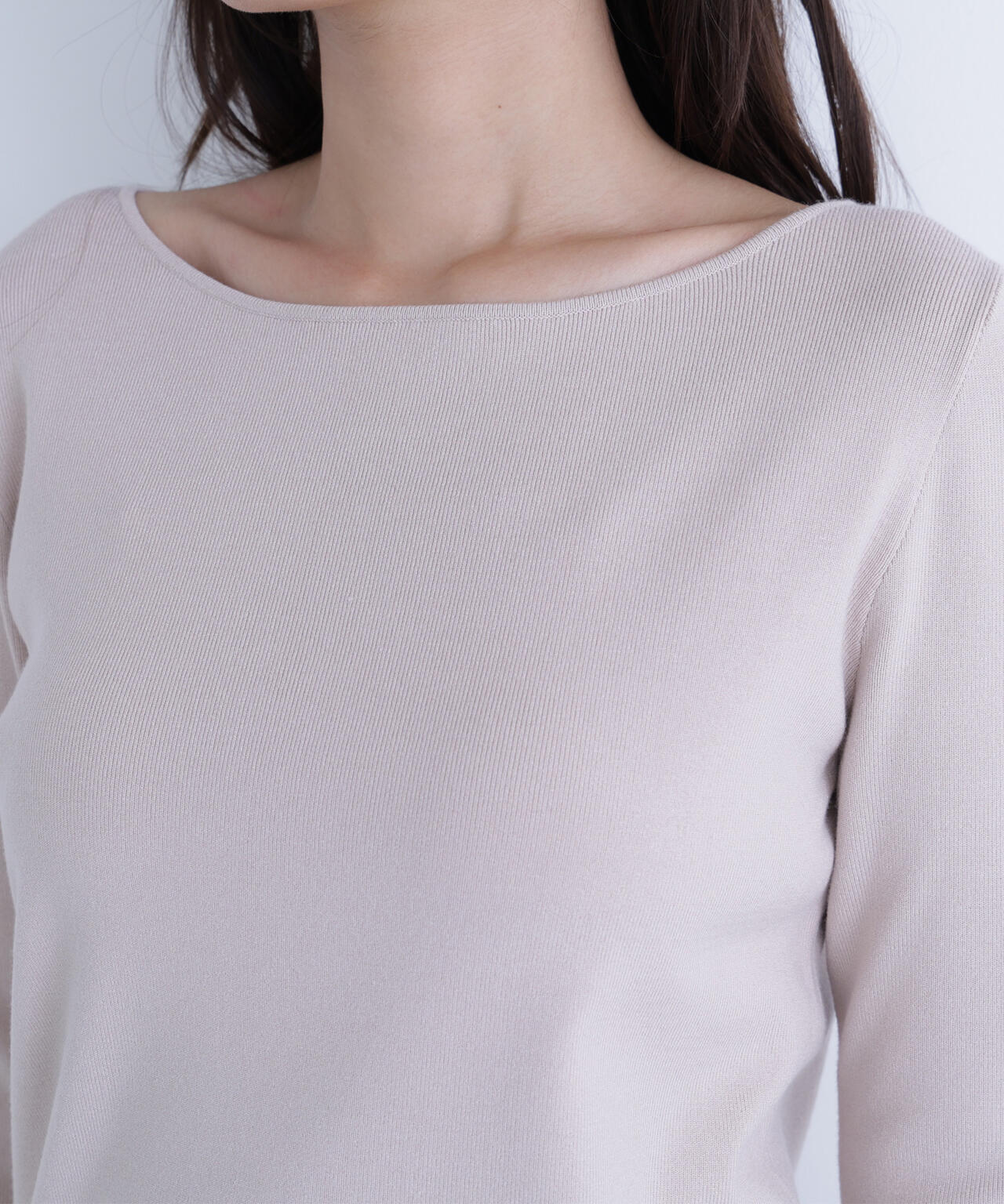 スリットリボンスリーブニット