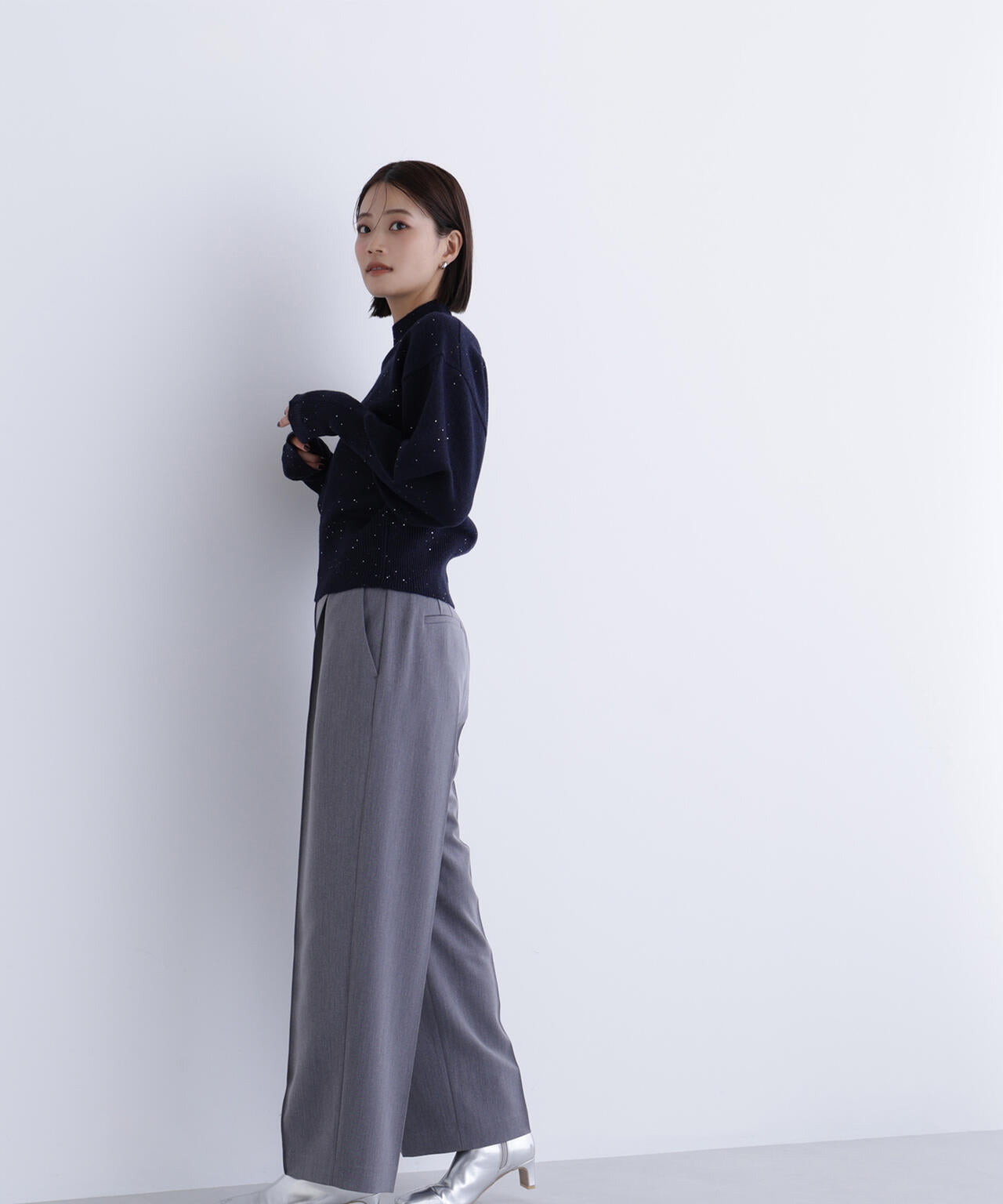 フラワースパンコールニット