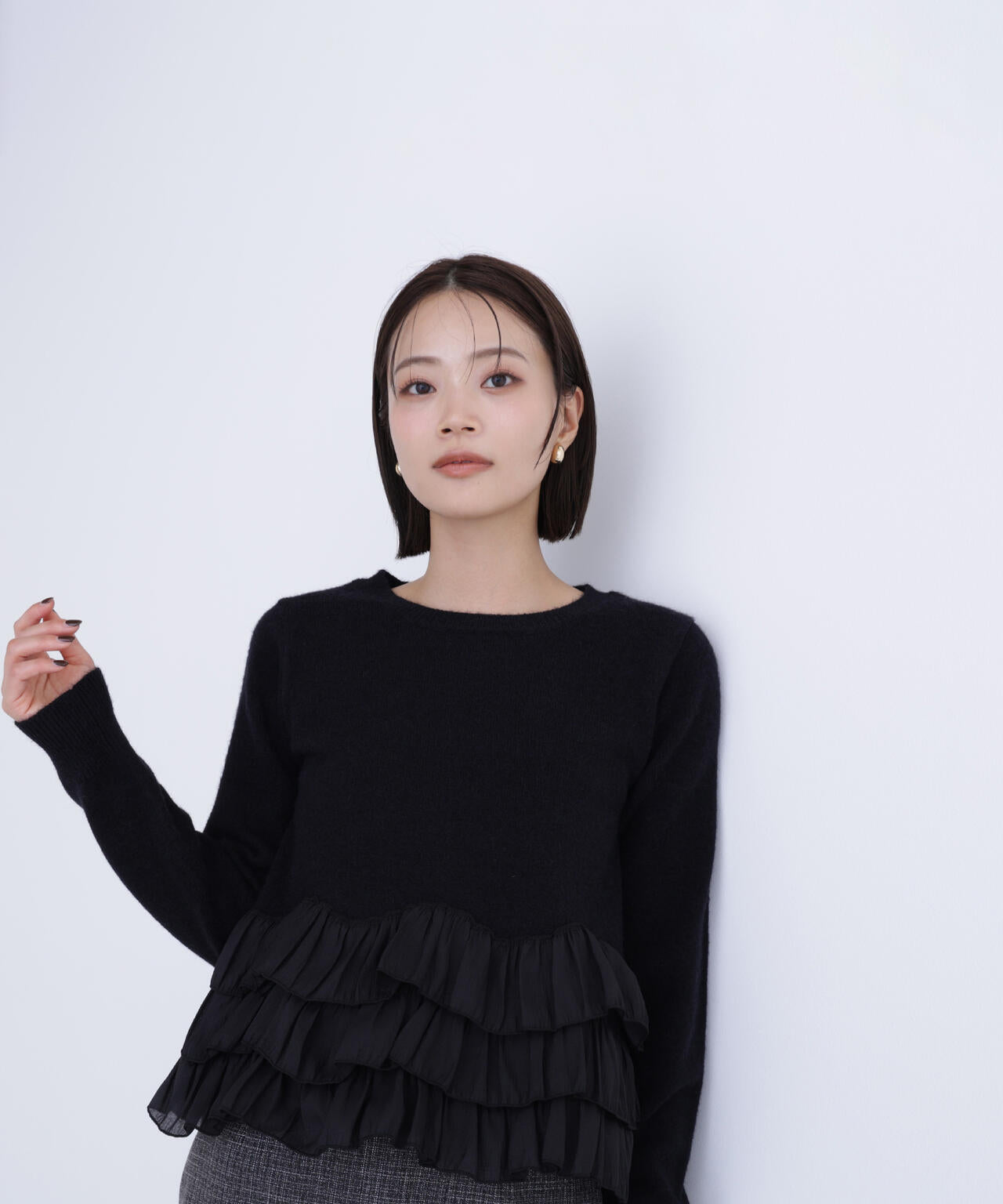 ヘムフリルドッキングニット