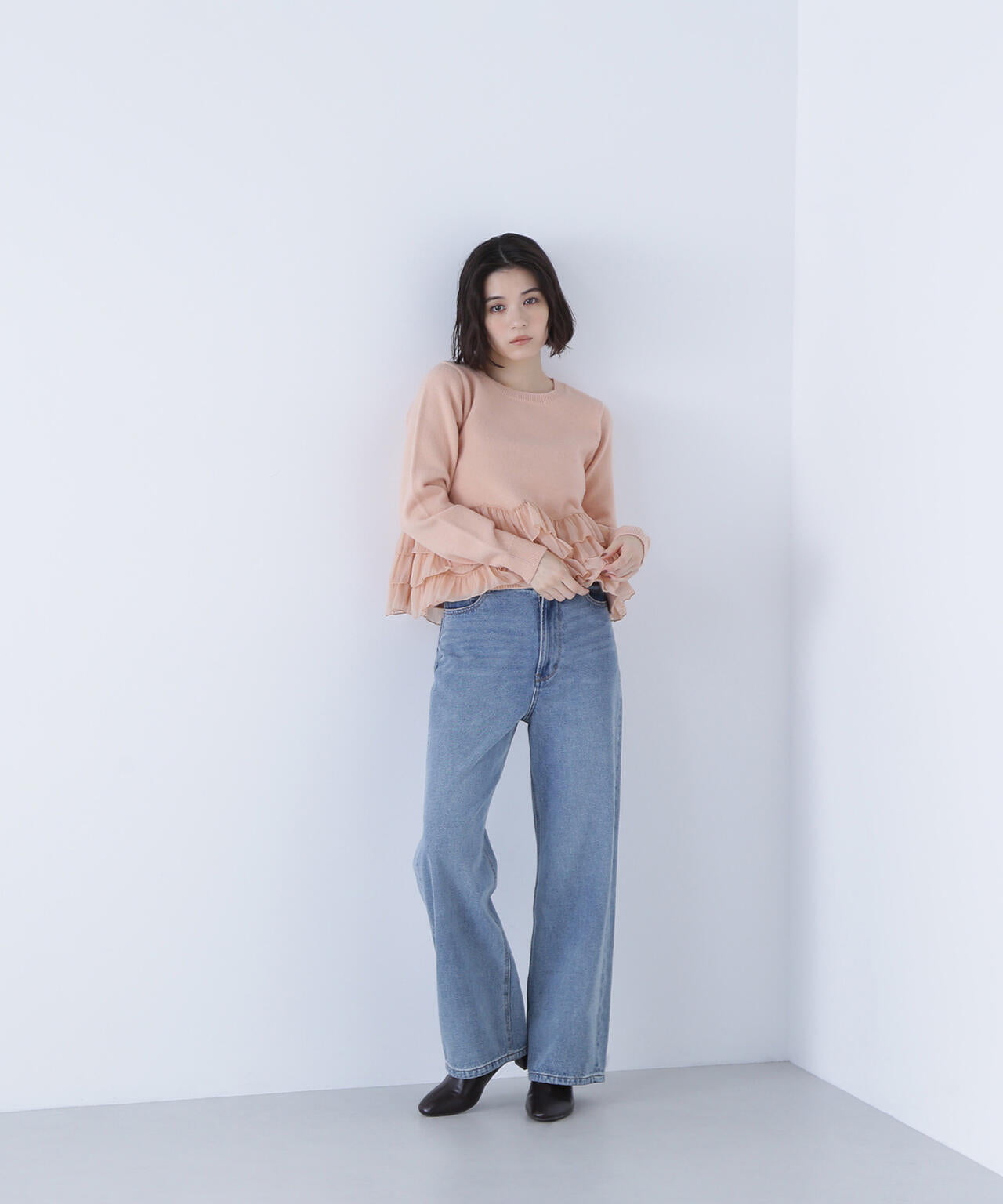 ヘムフリルドッキングニット