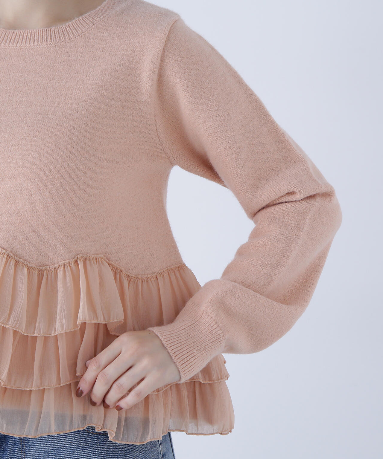 ヘムフリルドッキングニット