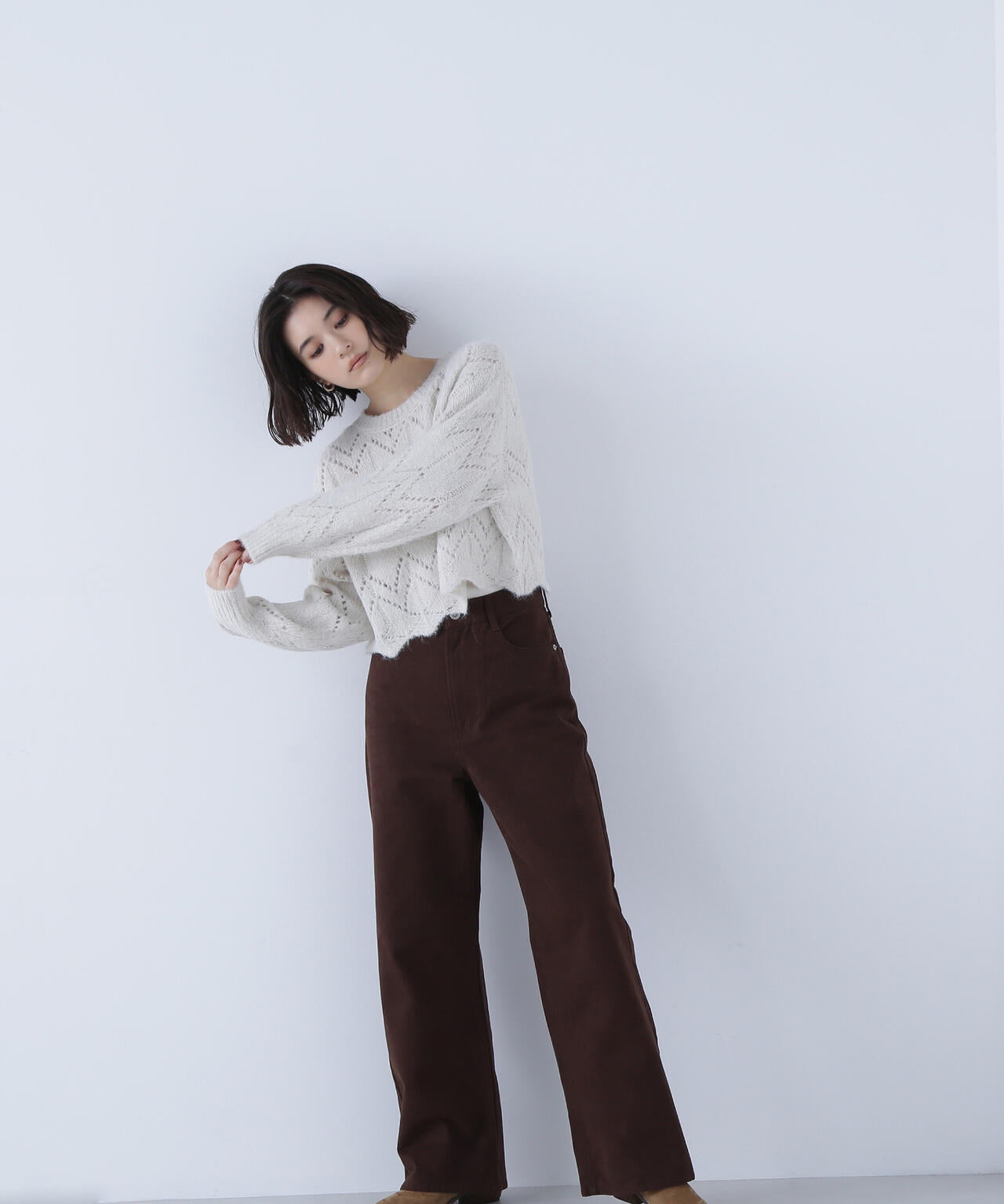 【sweet掲載】スカラップクロップドニット