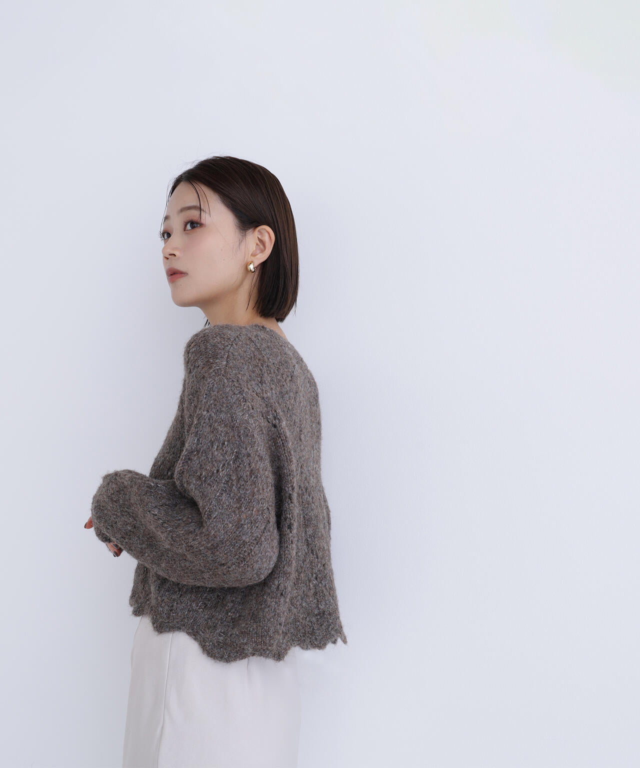 【sweet掲載】スカラップクロップドニット