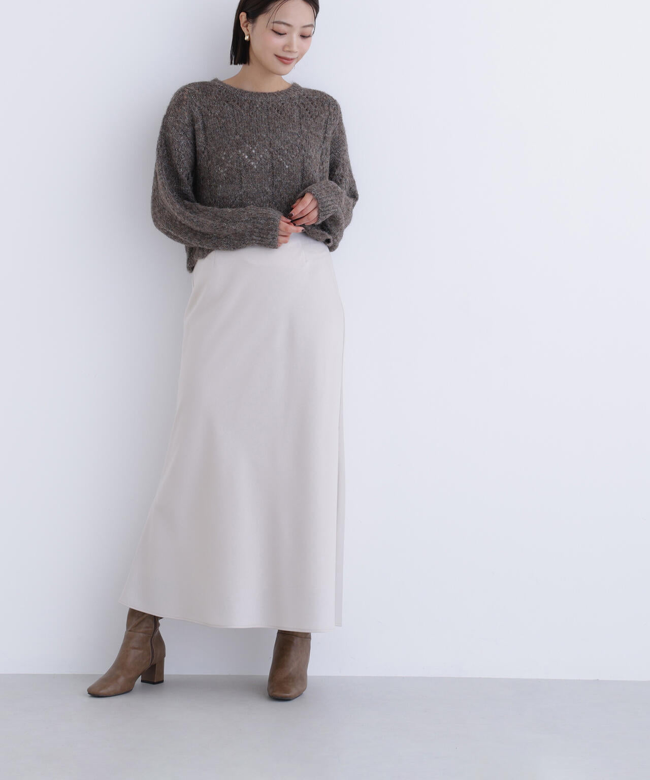 【sweet掲載】スカラップクロップドニット