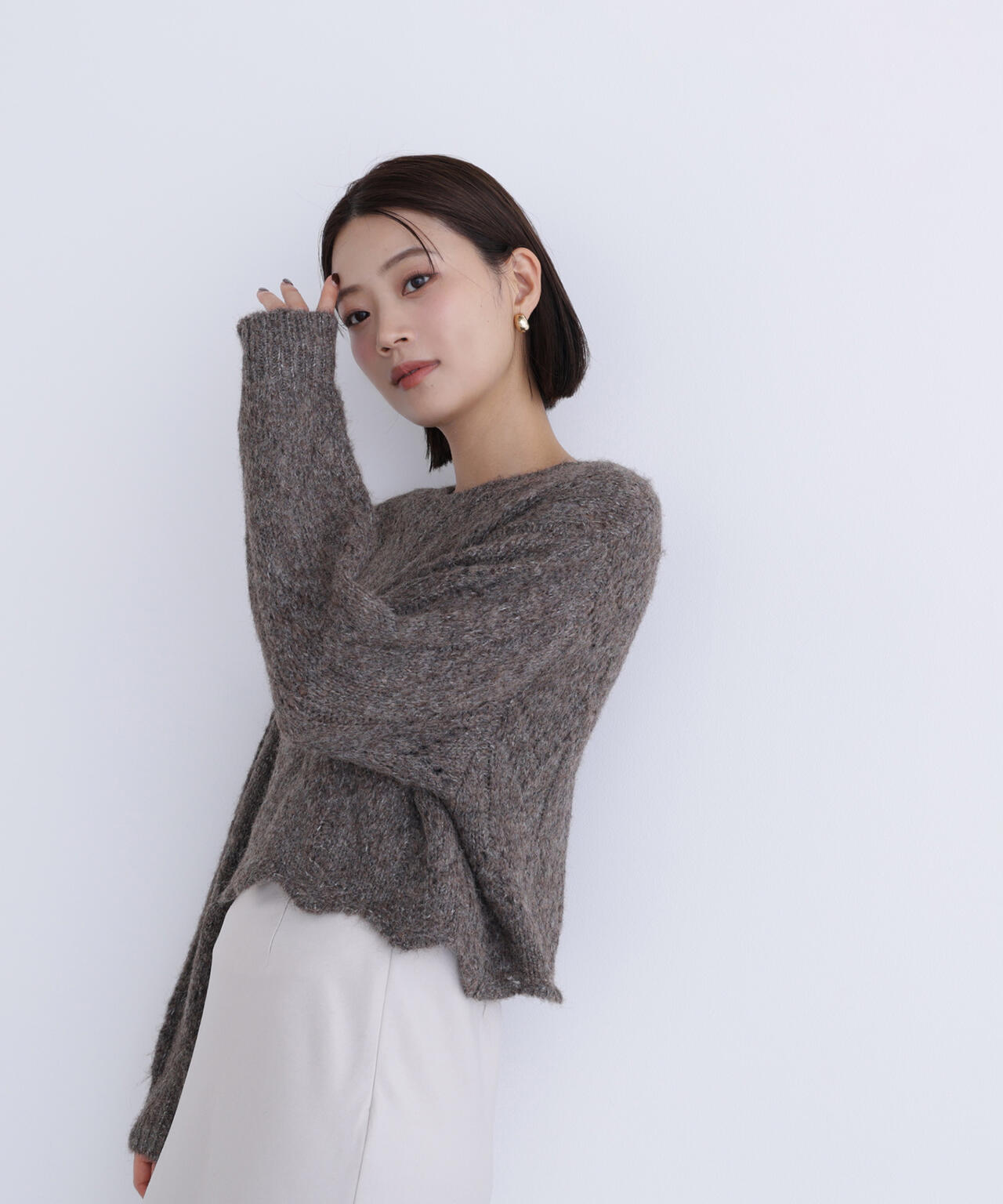 【sweet掲載】スカラップクロップドニット