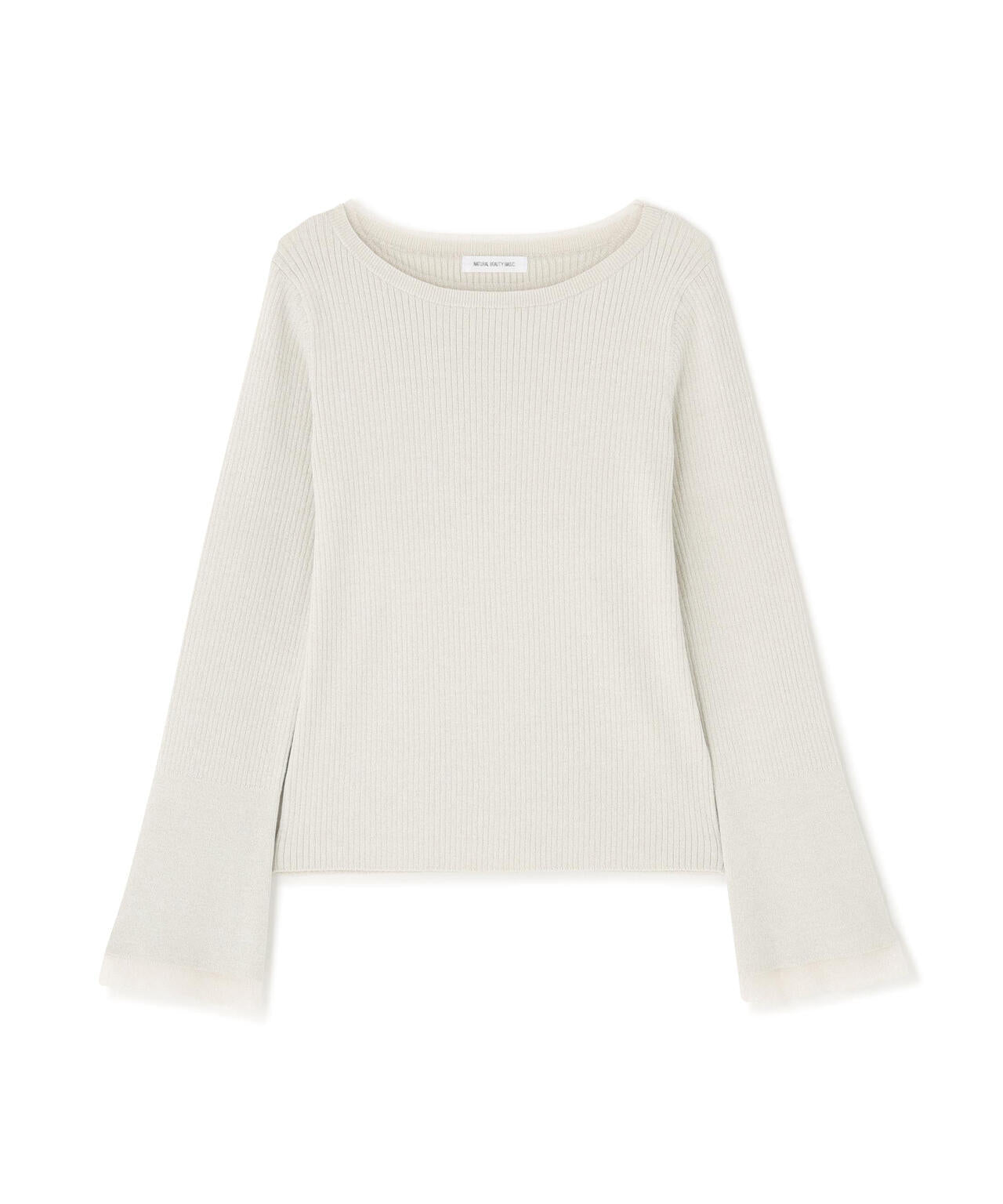 ボートネックフレアカフスニット