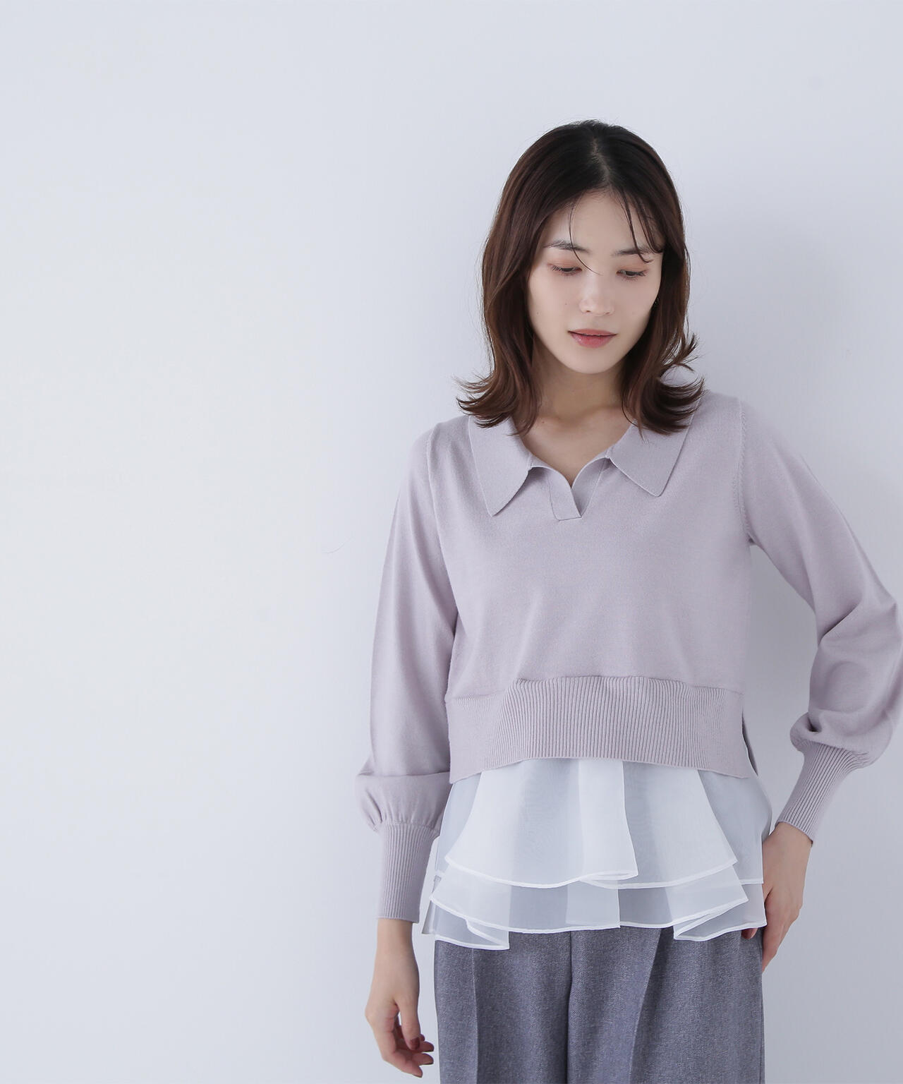 オーガンドッキングスキッパーニット