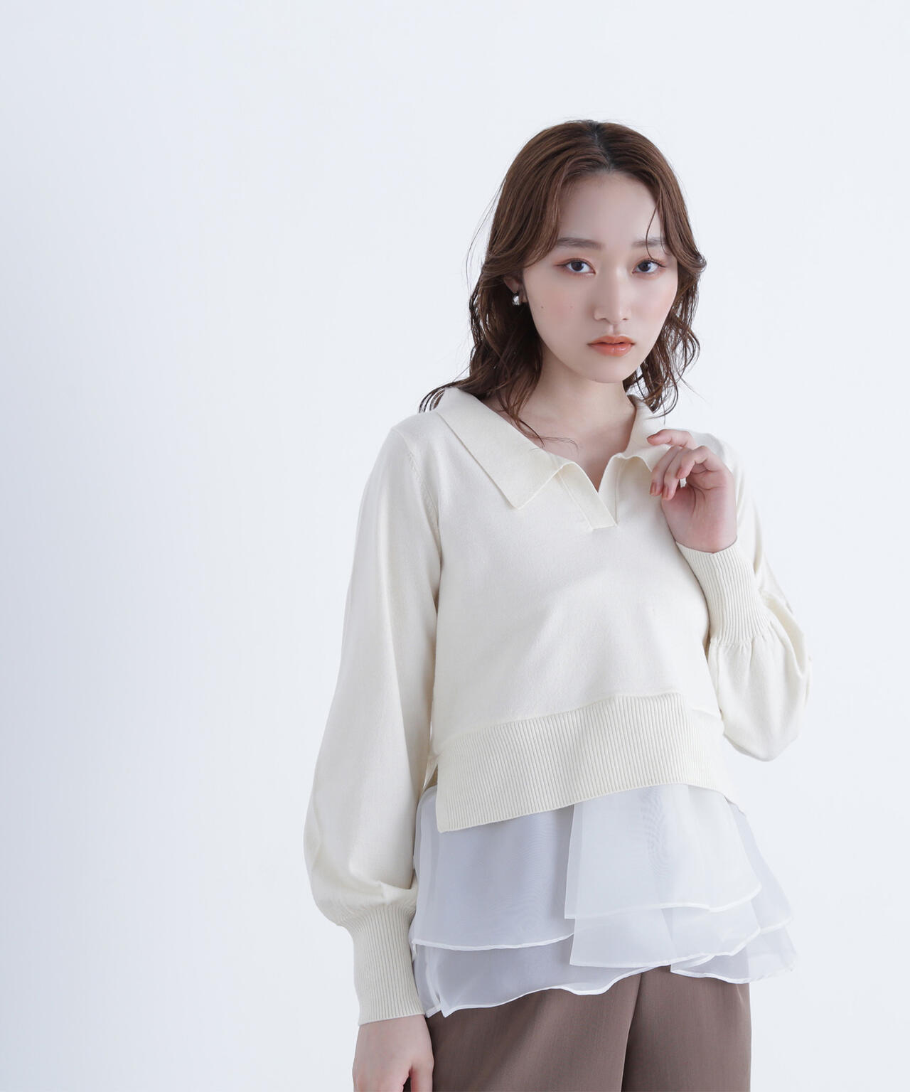 オーガンドッキングスキッパーニット