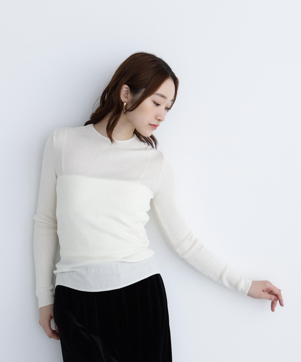 ペプラムベスト&リブニット