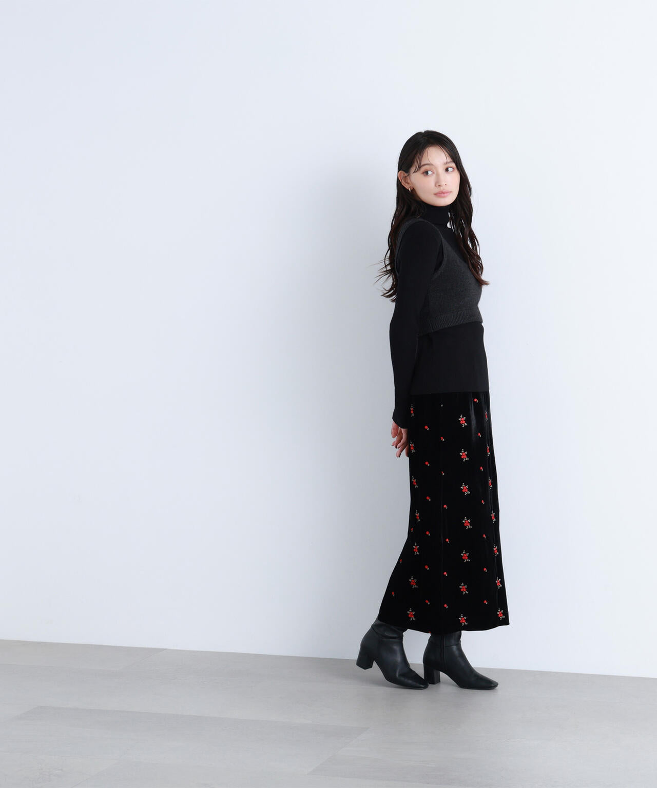 【BLANC】ビスチェレイヤードニット