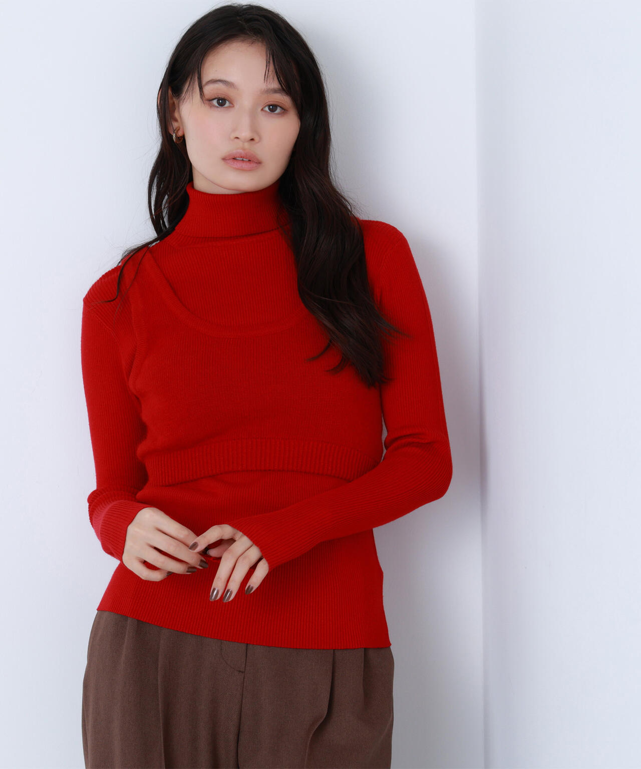 【BLANC】ビスチェレイヤードニット