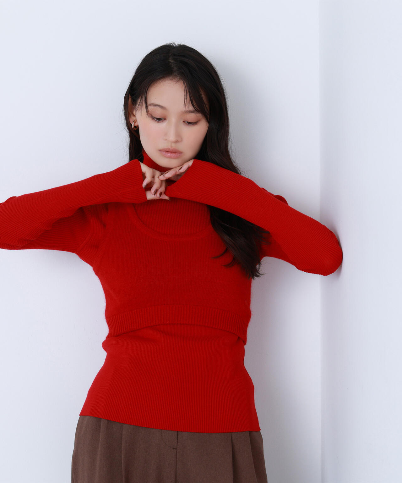 【BLANC】ビスチェレイヤードニット