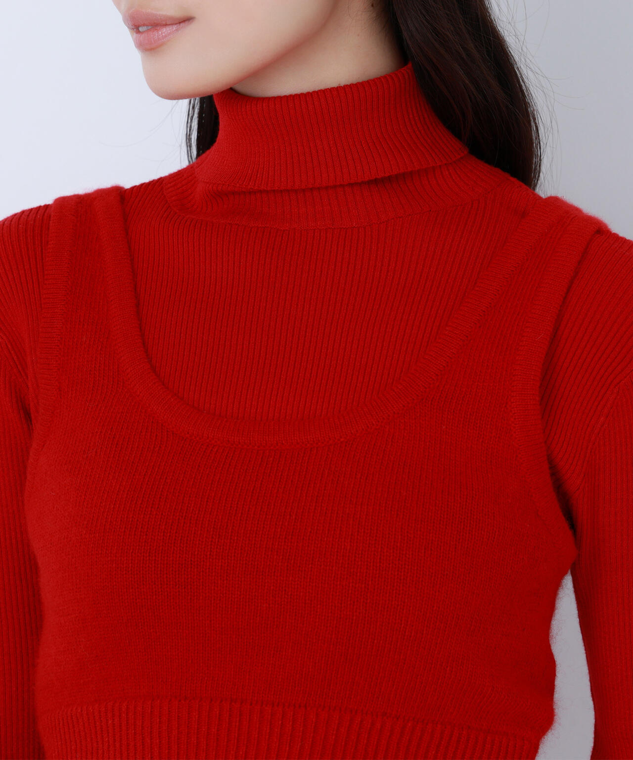 【BLANC】ビスチェレイヤードニット