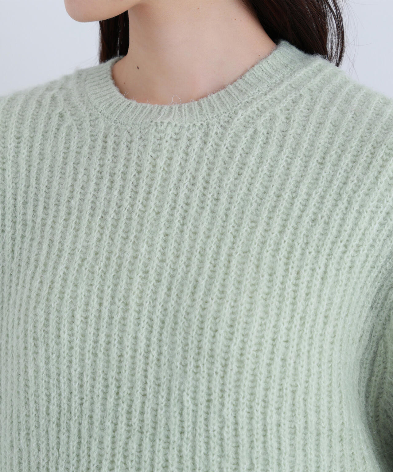 【BLANC】クロップドアゼフォルムニット