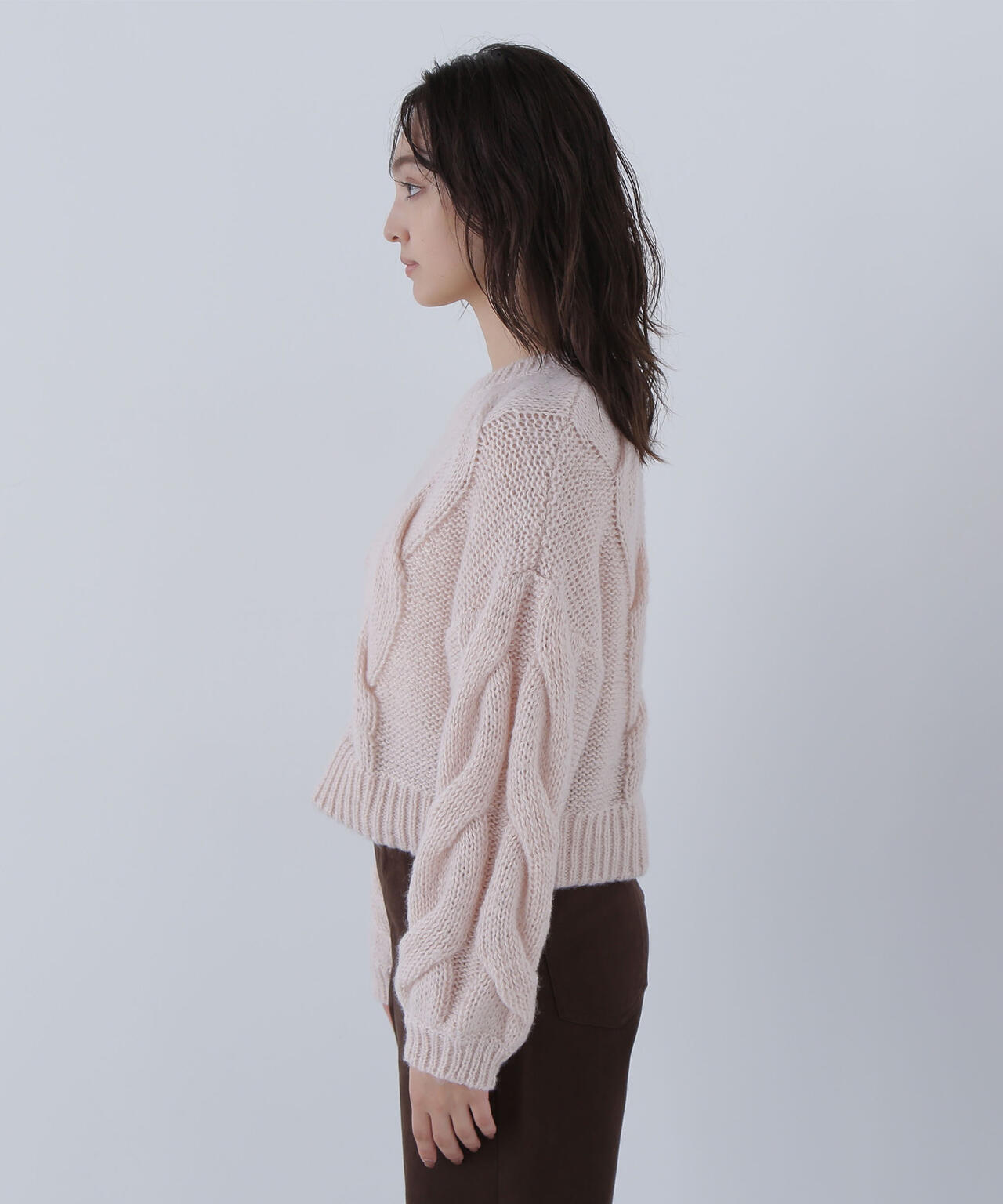 【Oggi掲載】クロップドビッグケーブルニット