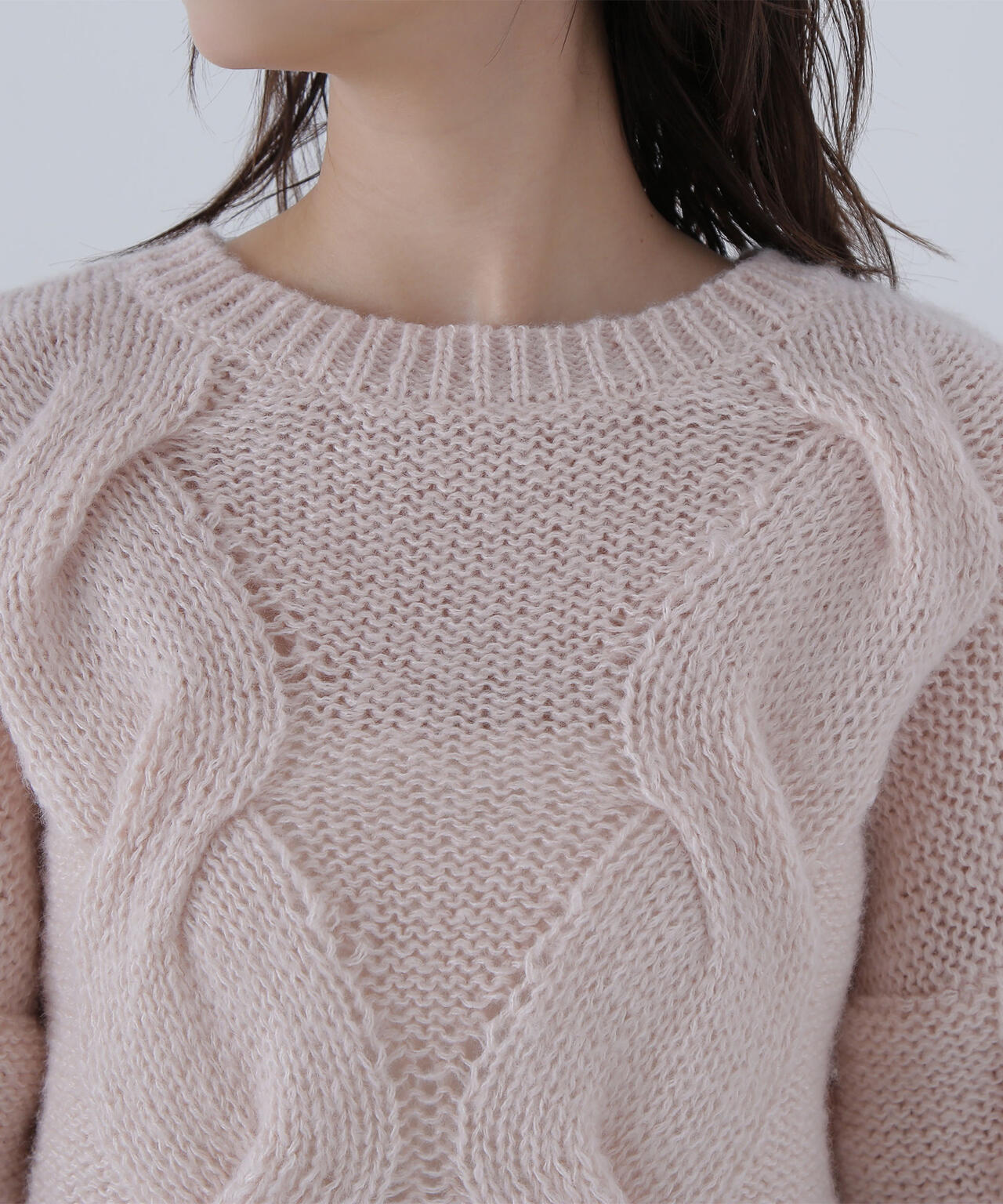 【Oggi掲載】クロップドビッグケーブルニット