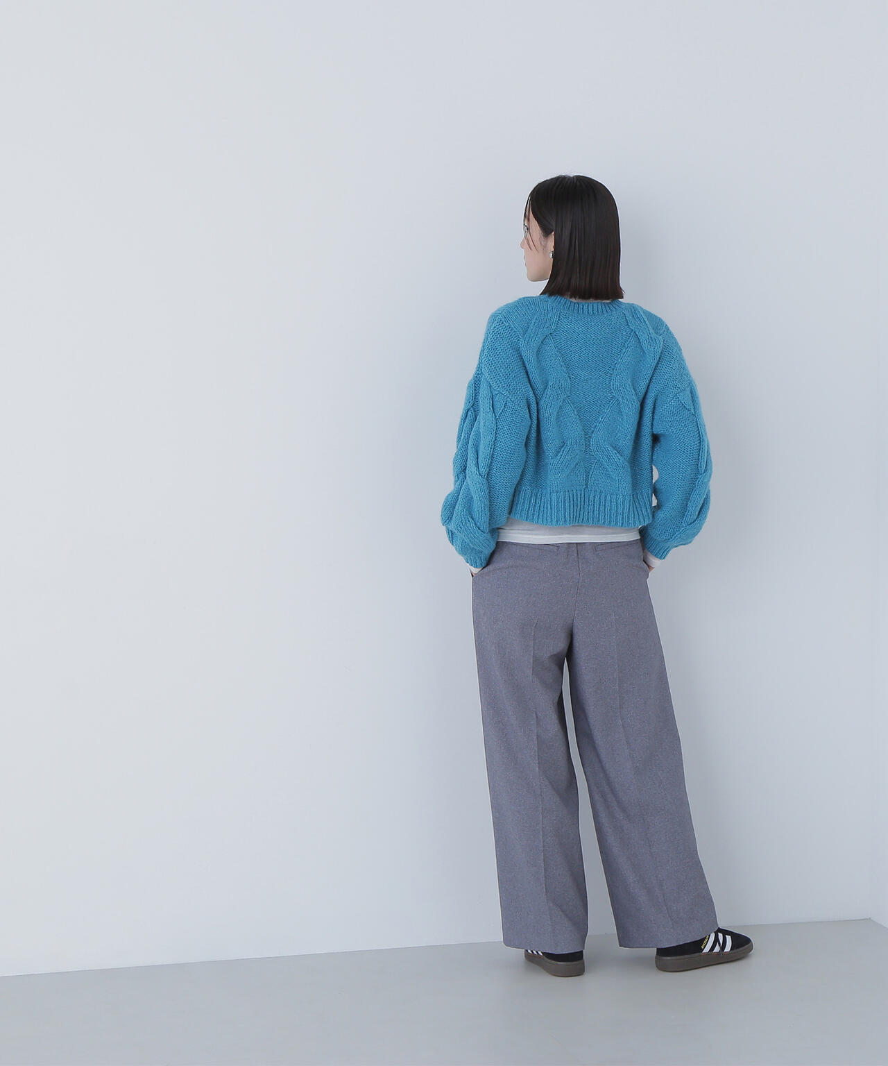 【Oggi掲載】クロップドビッグケーブルニット