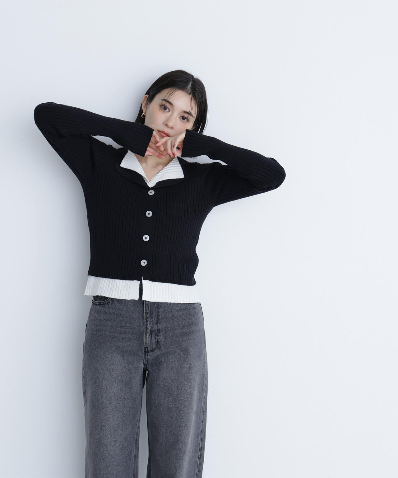 レイヤードライクスキッパーニット