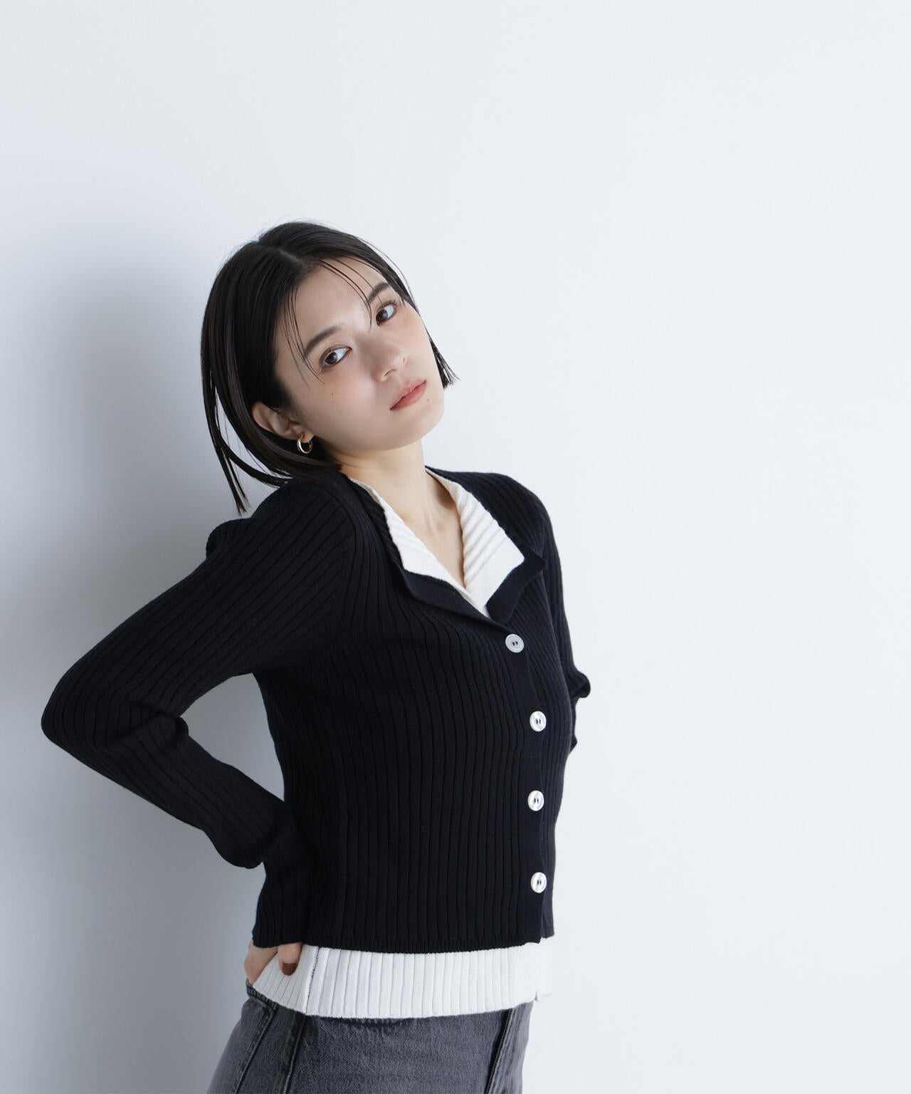 レイヤードライクスキッパーニット