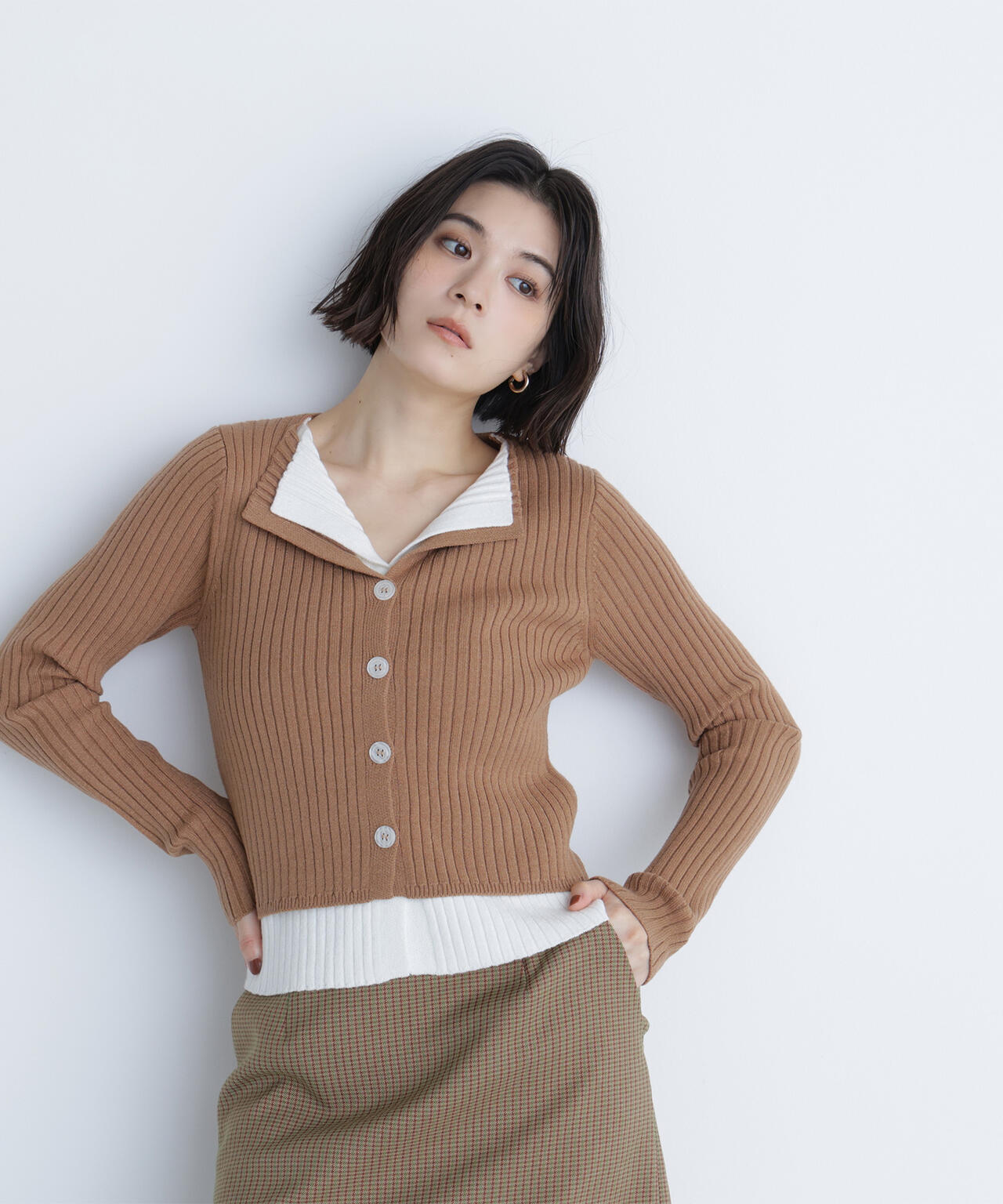 レイヤードライクスキッパーニット