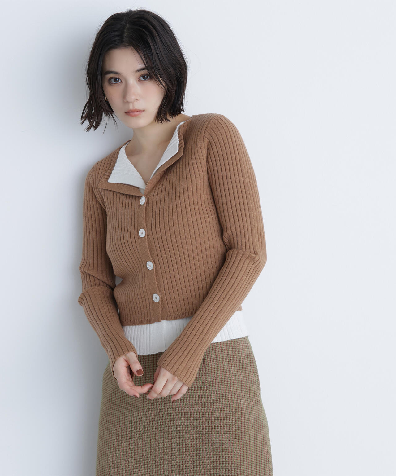 レイヤードライクスキッパーニット