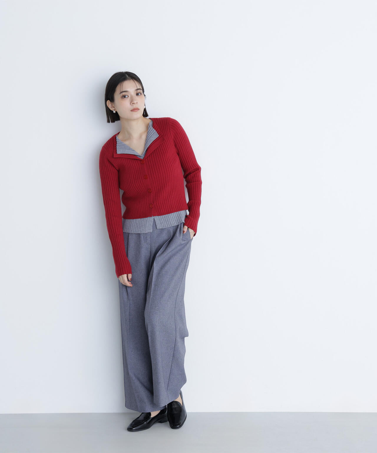 レイヤードライクスキッパーニット