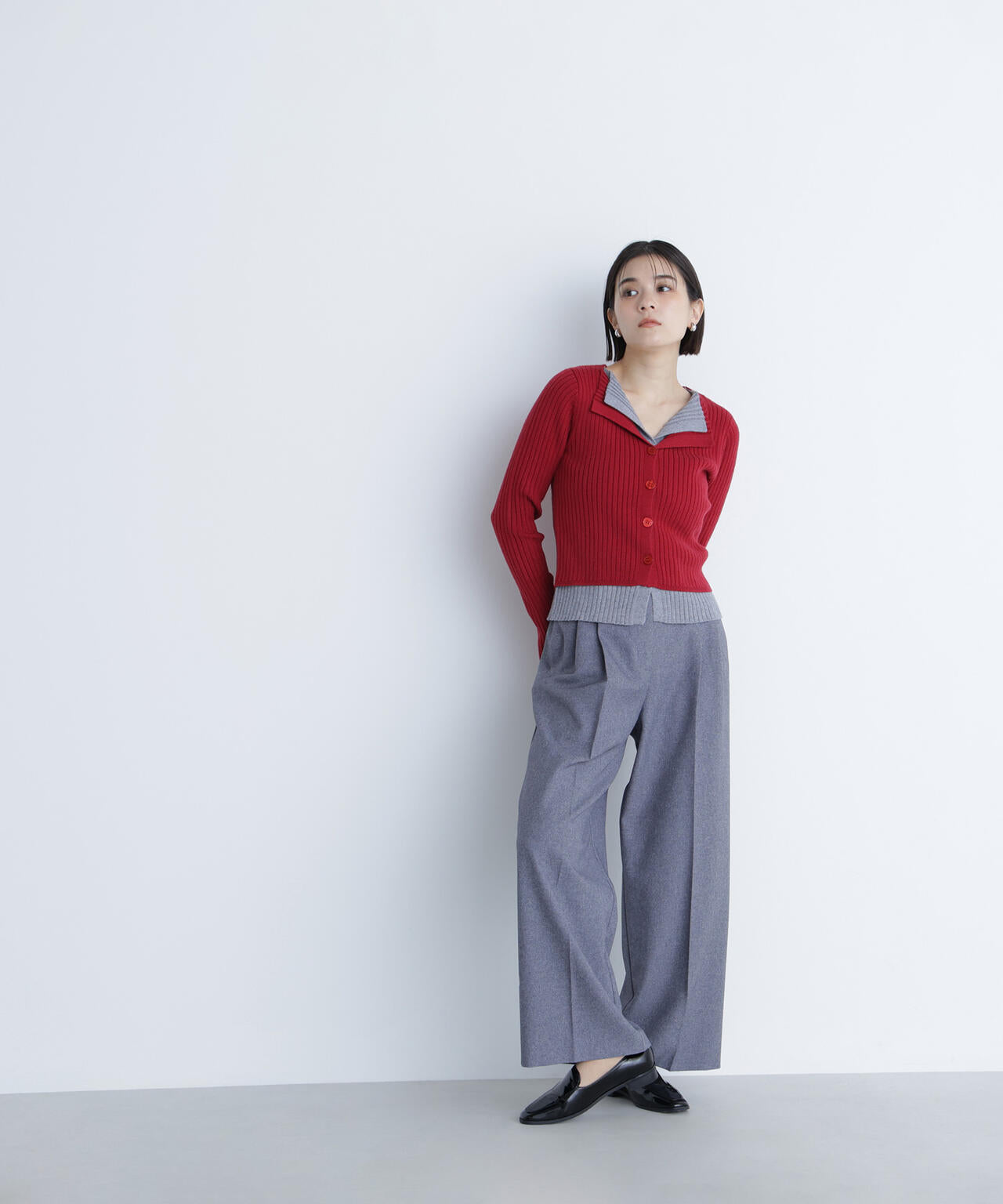 レイヤードライクスキッパーニット