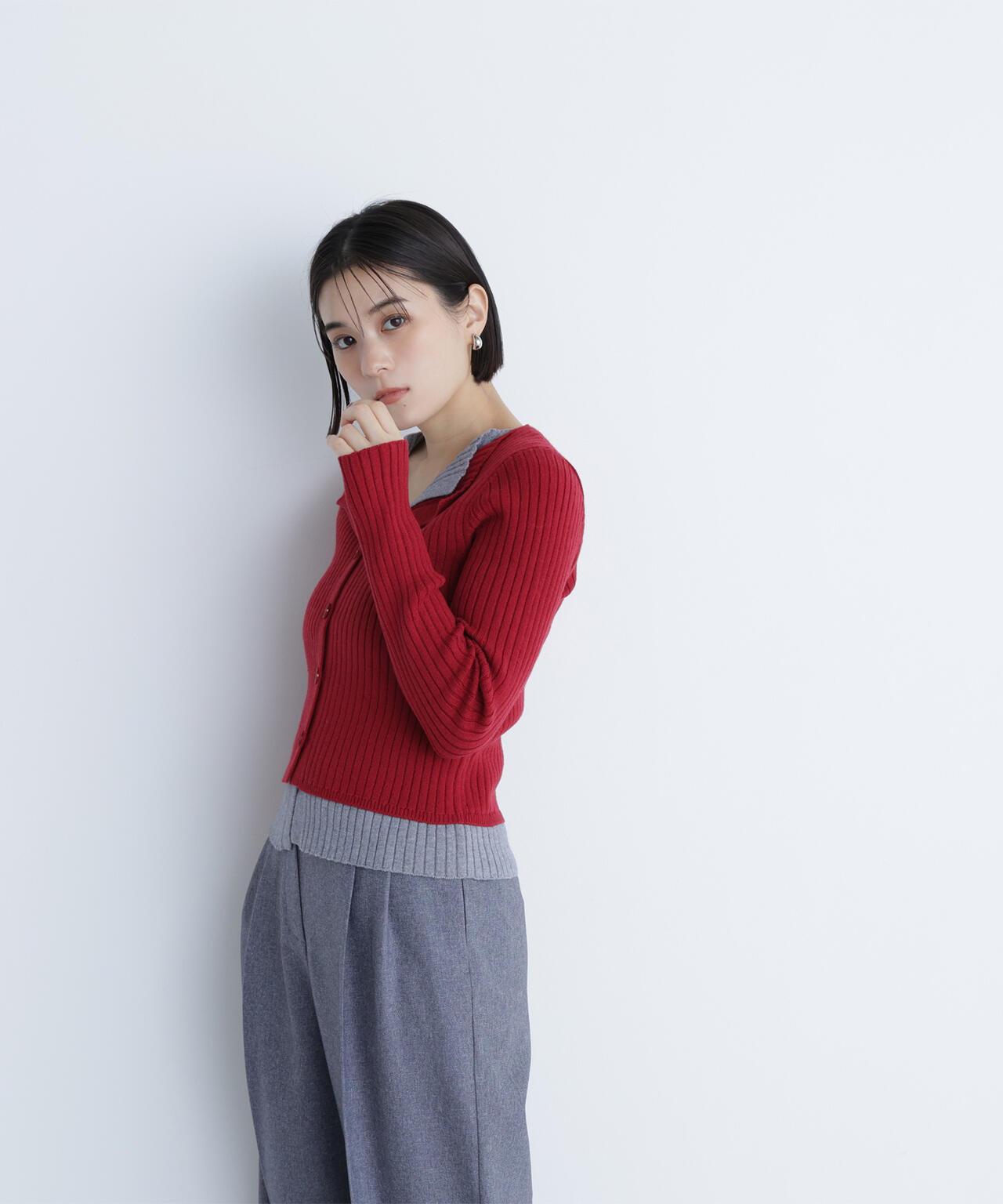 レイヤードライクスキッパーニット