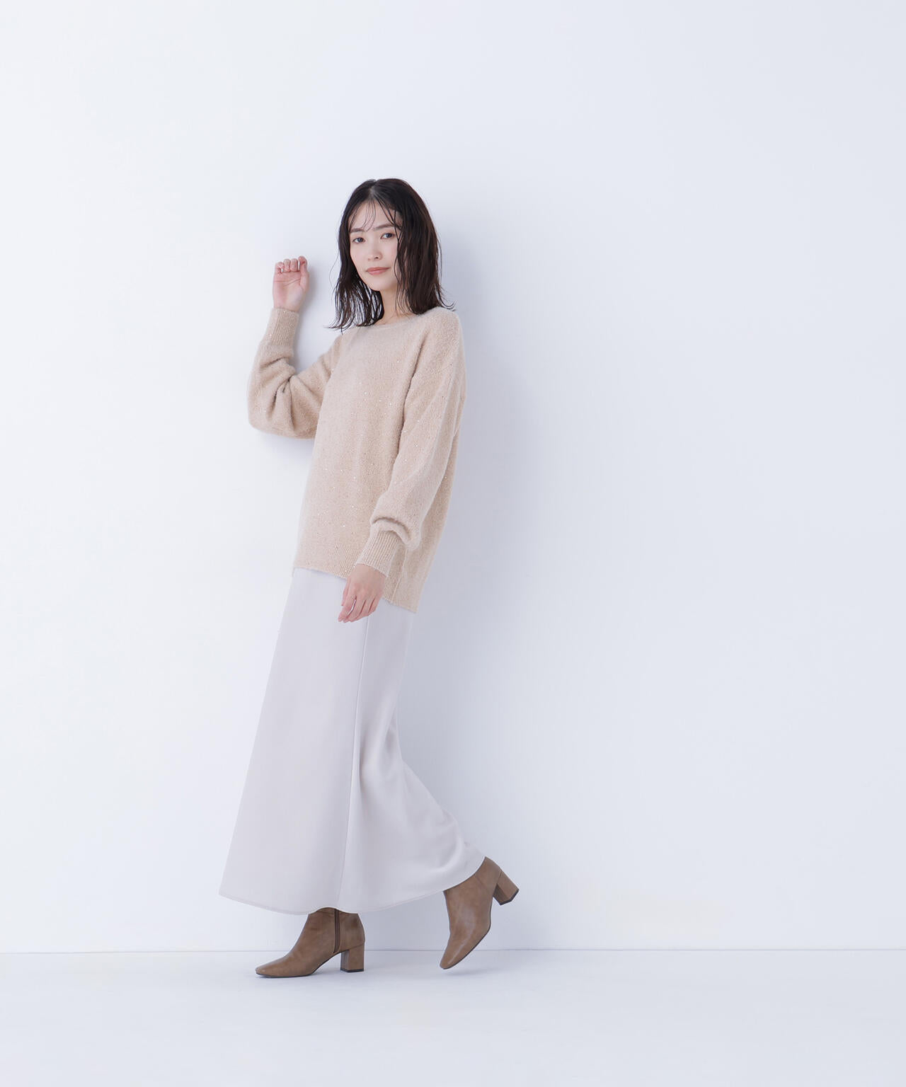 スパンコールフェザーラメニット