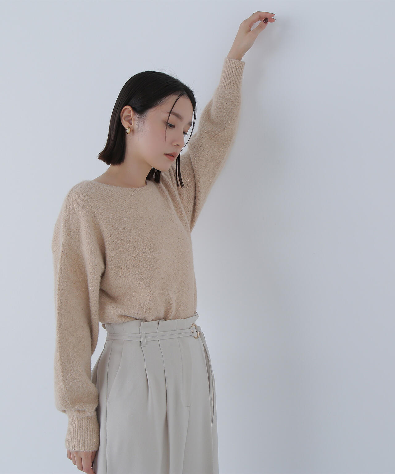 スパンコールフェザーラメニット