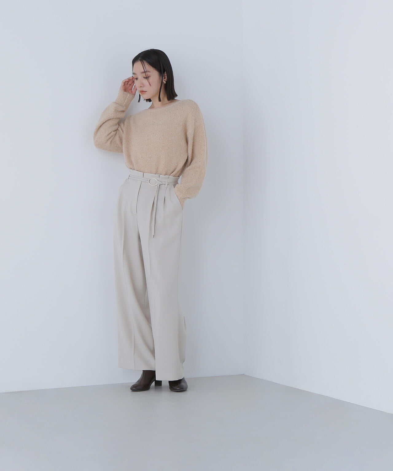 スパンコールフェザーラメニット