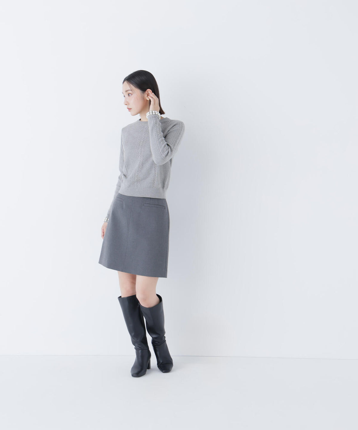 パールブレスレットニット