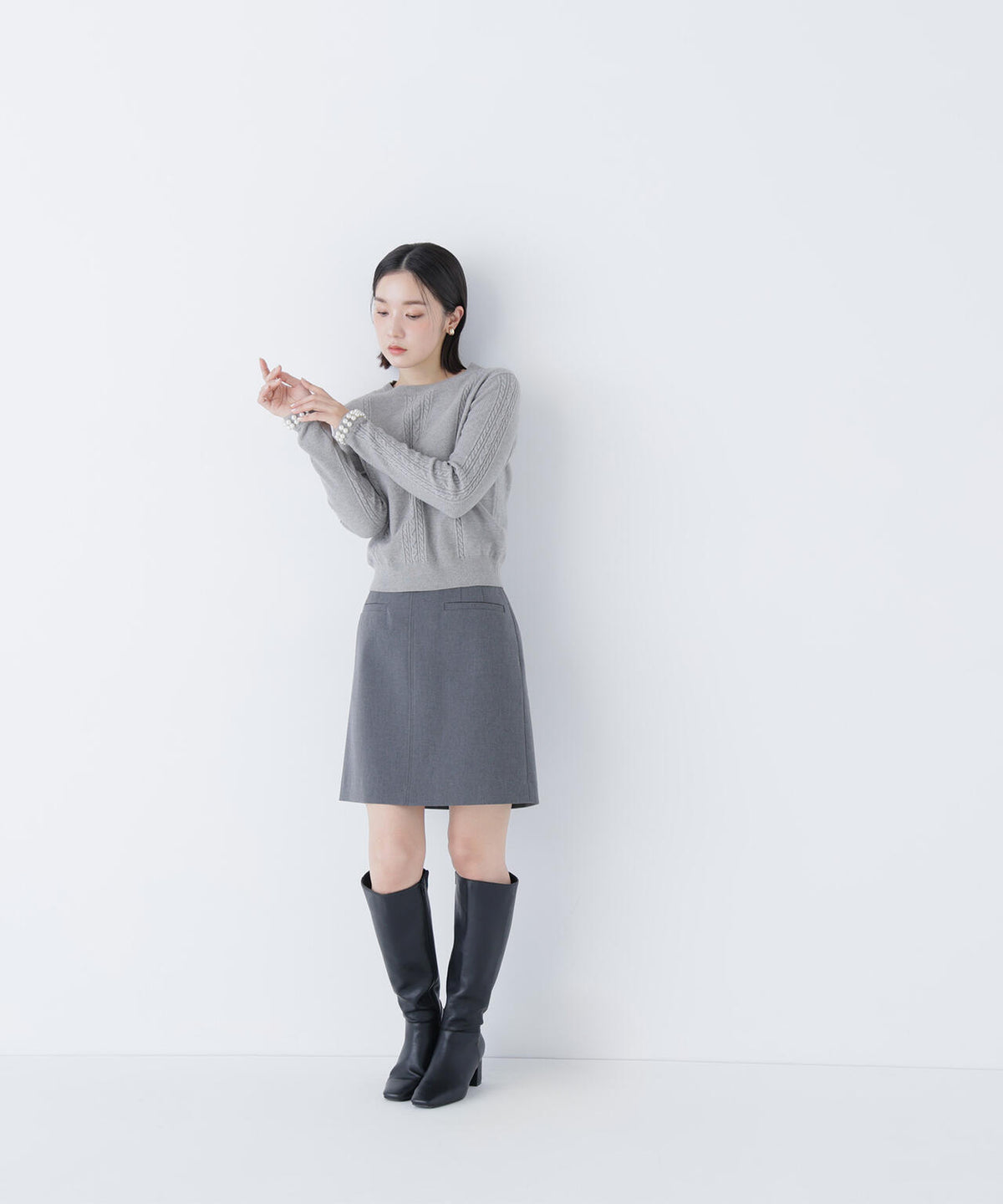 パールブレスレットニット