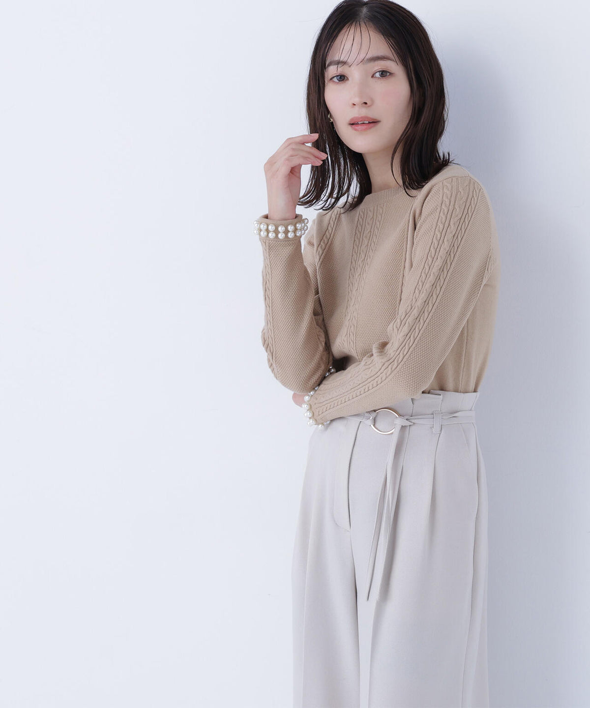 パールブレスレットニット