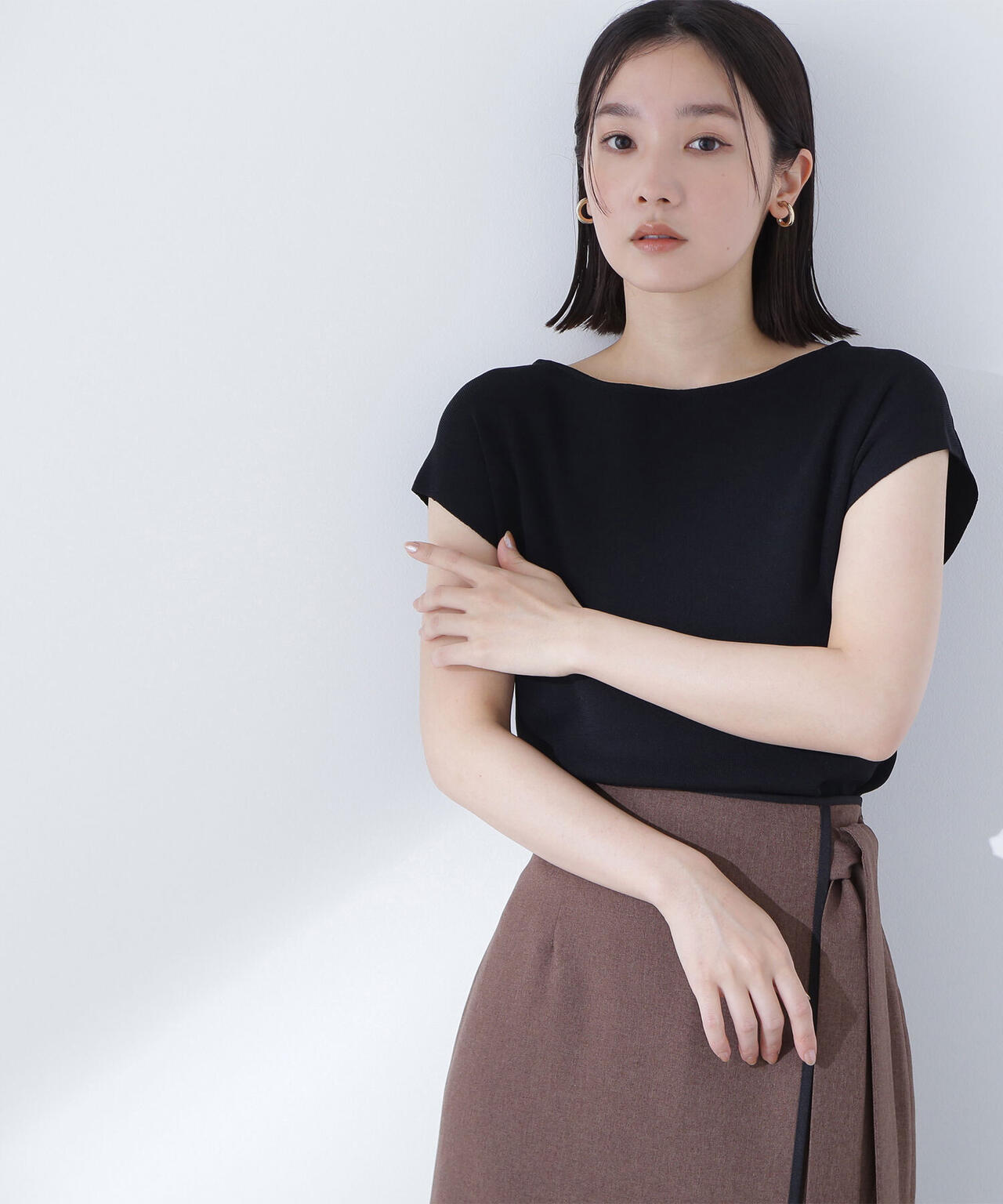 総針ベーシックシリーズ ボートネックニット*