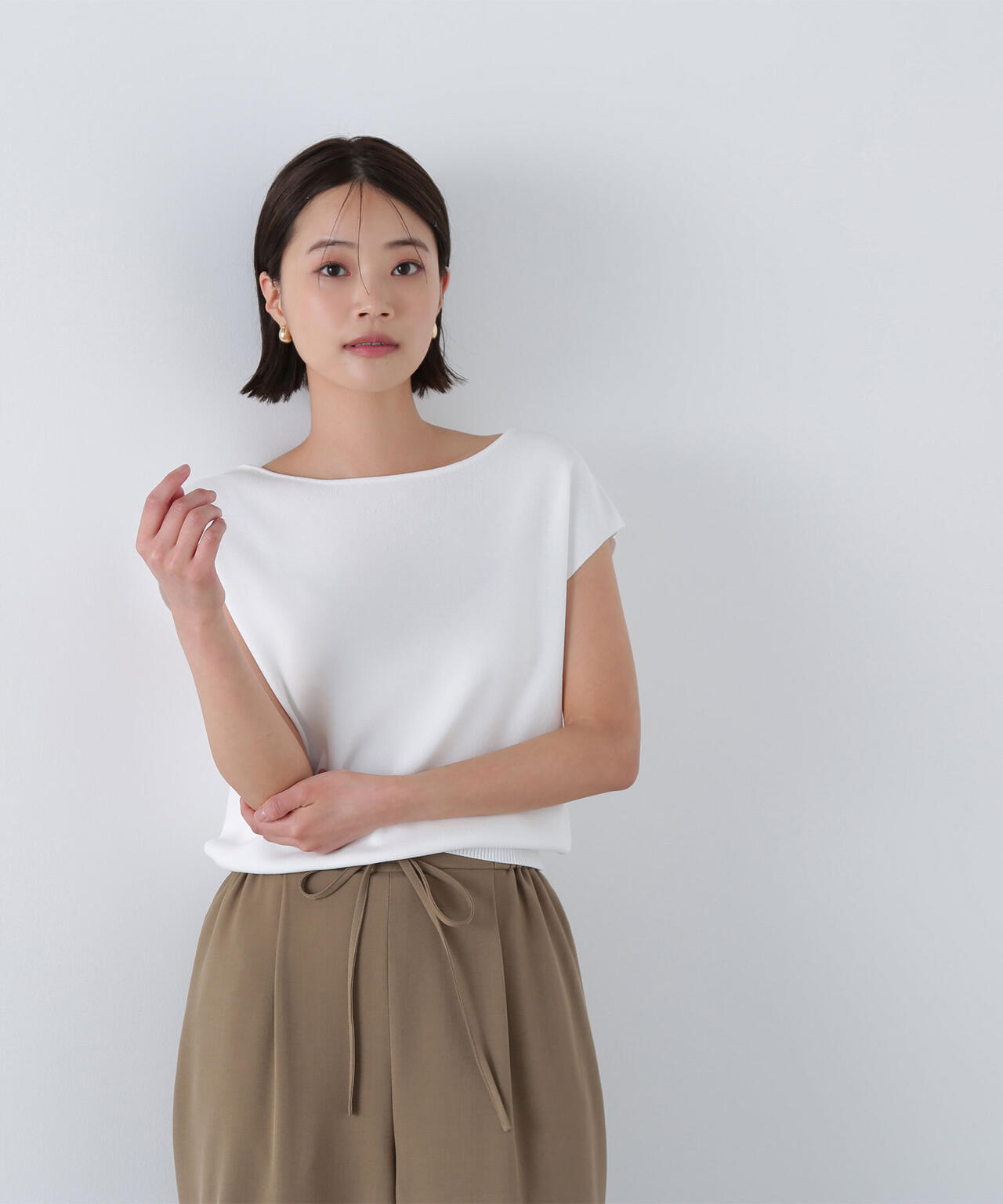 総針ベーシックシリーズ ボートネックニット*