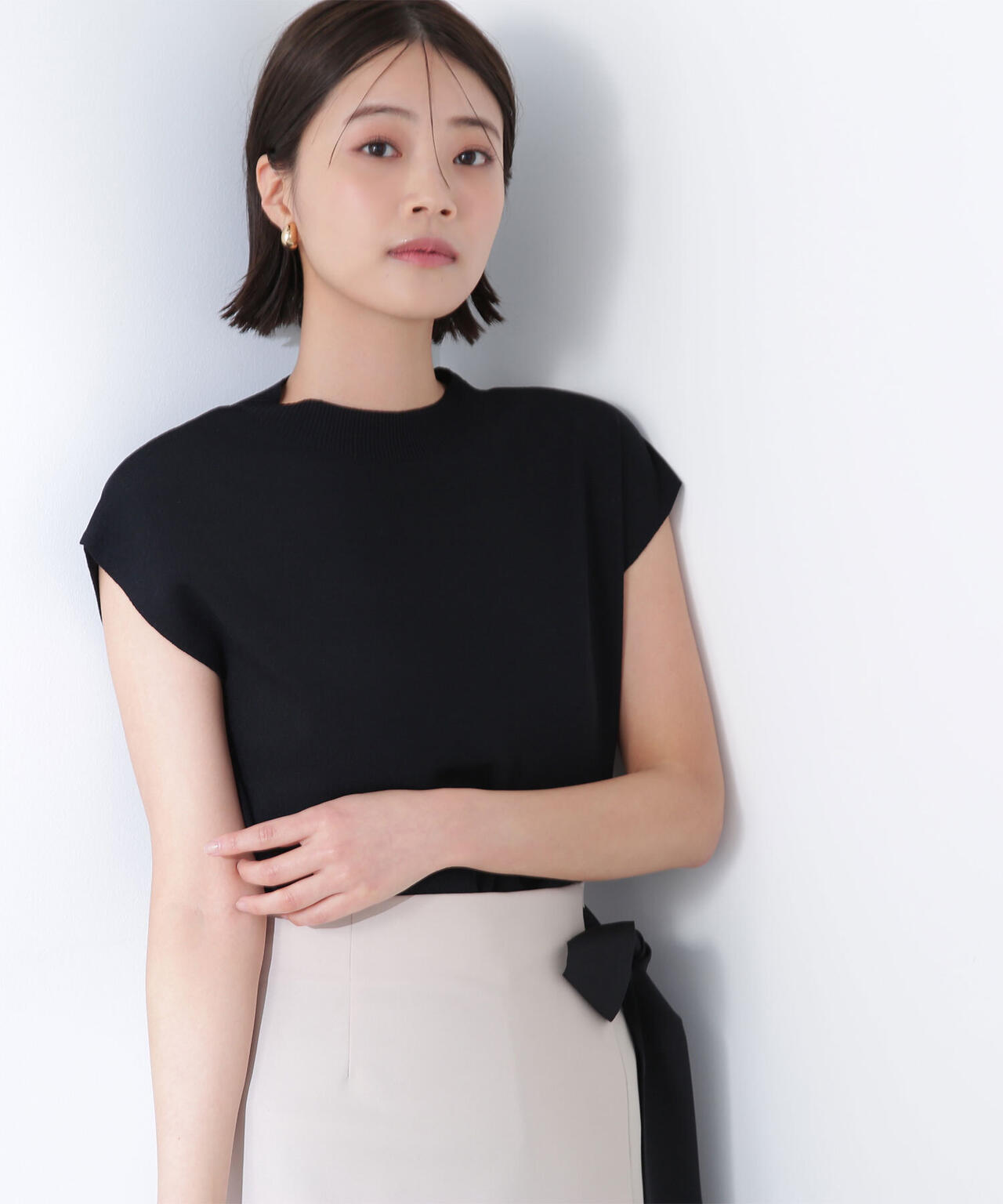 総針ベーシックシリーズ モックネックニット*