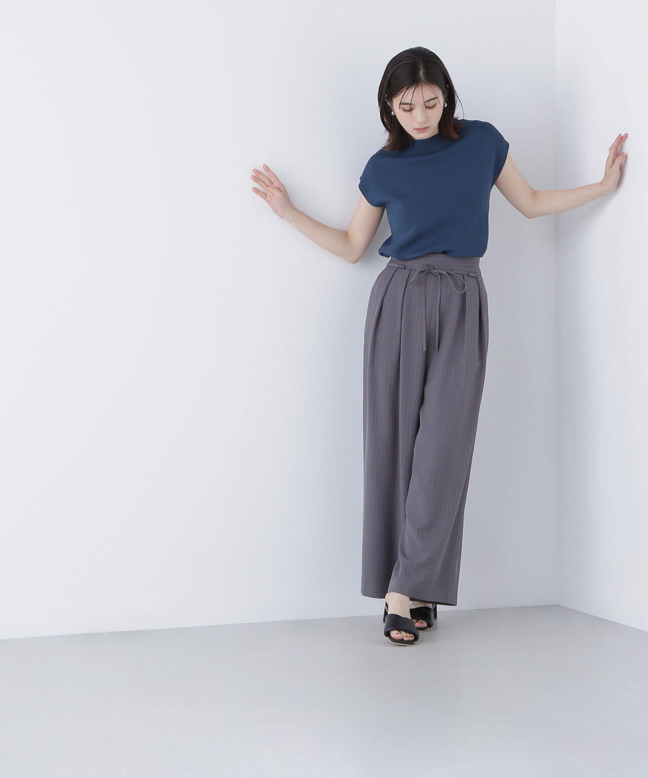 総針ベーシックシリーズ モックネックニット*
