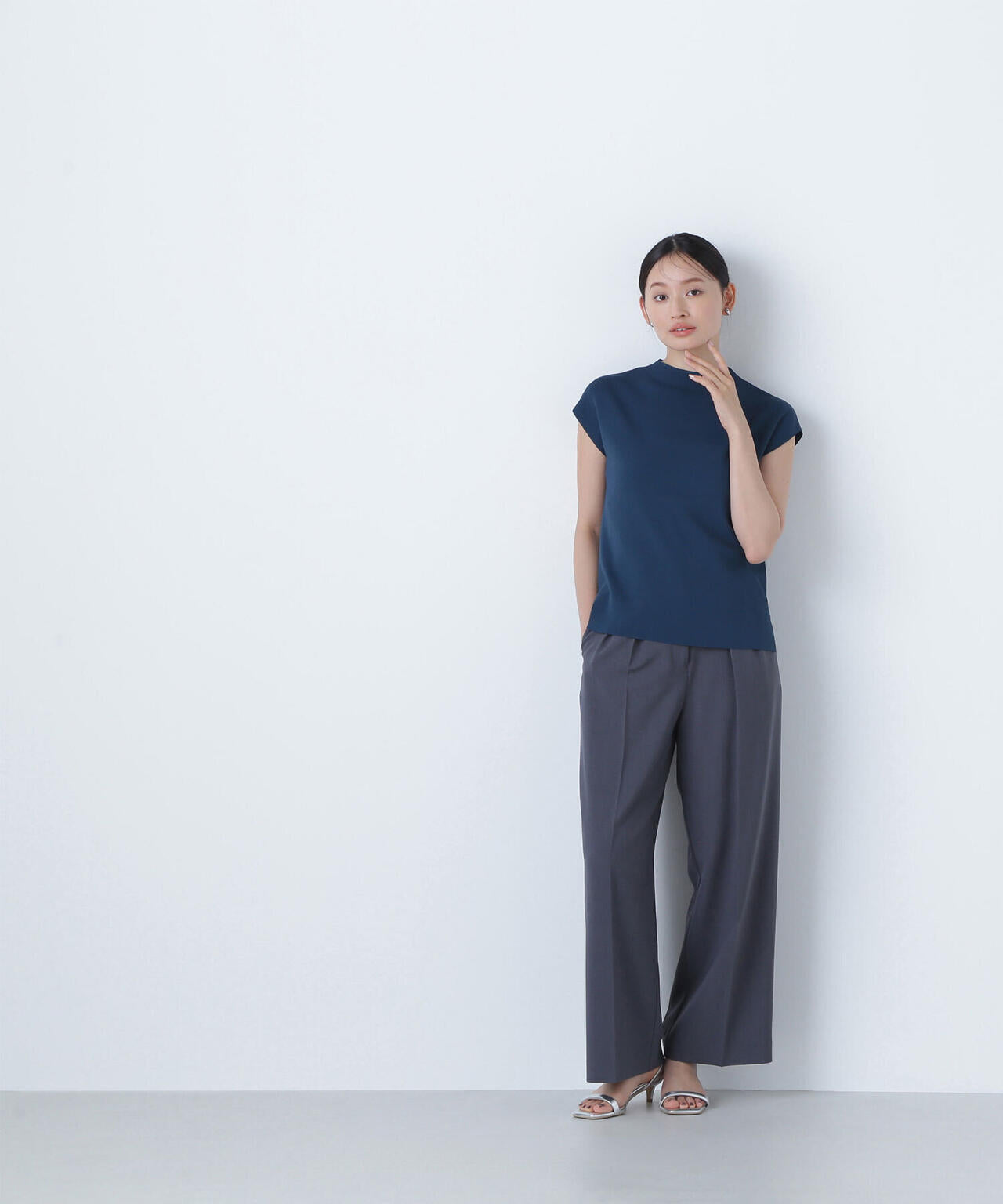 総針ベーシックシリーズ モックネックニット*