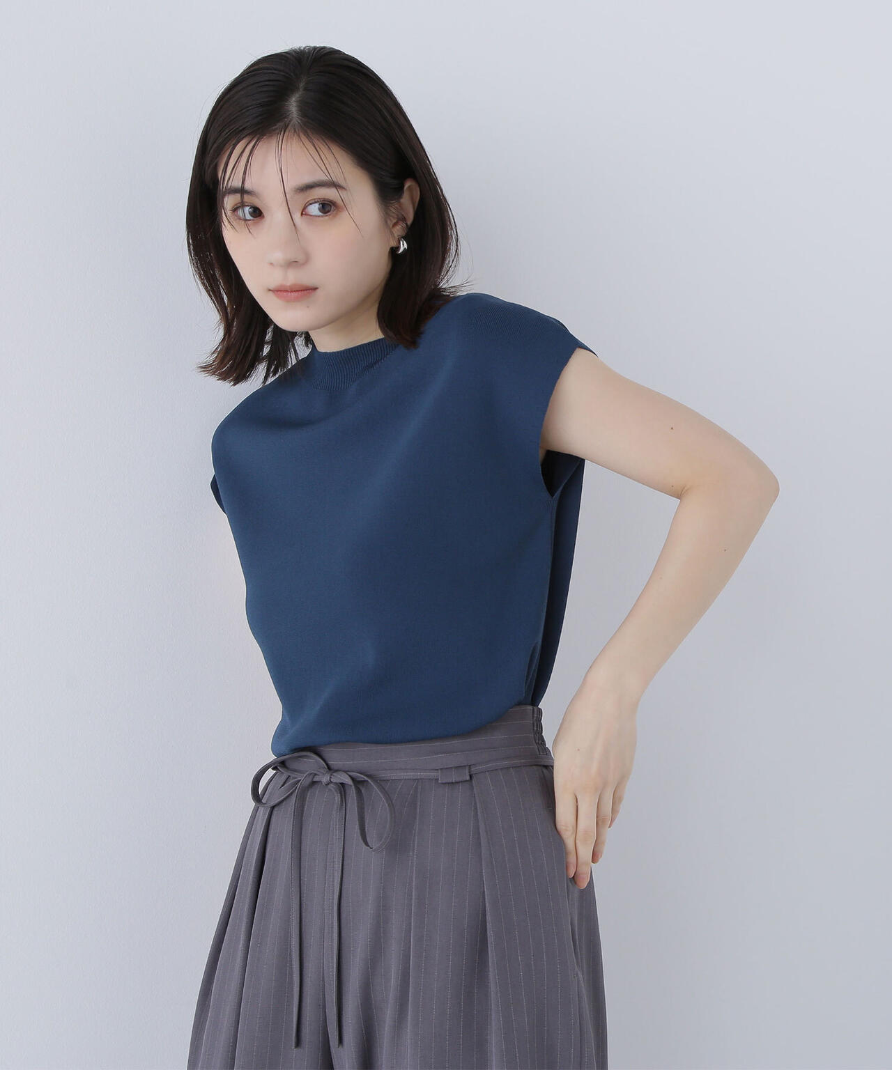総針ベーシックシリーズ モックネックニット*
