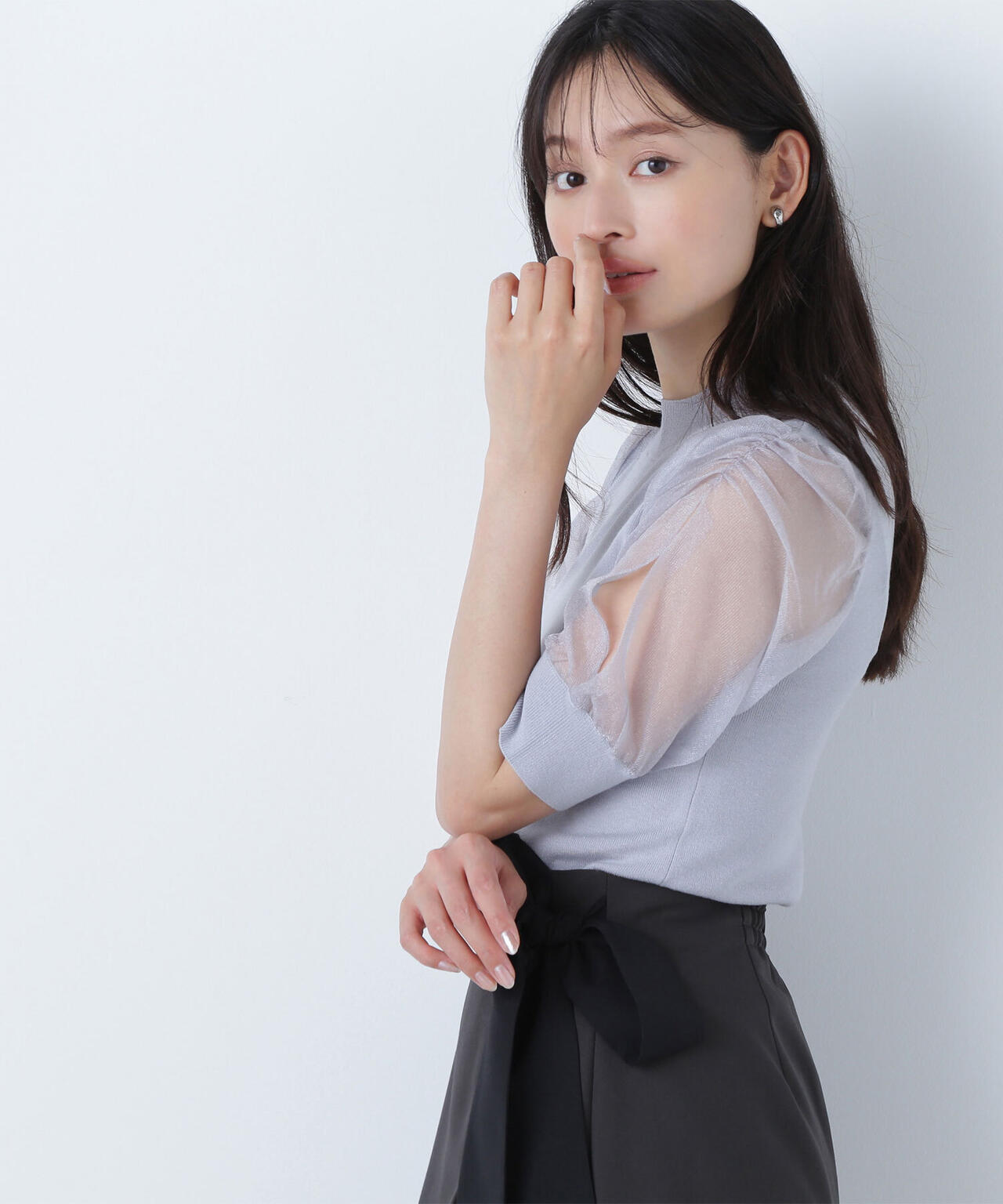 シアースリットスリーブニット