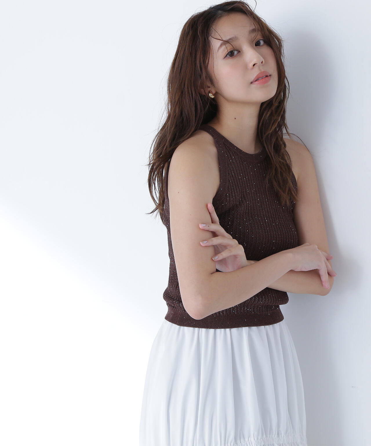 【THINK BEAUTY】スパンコールアメスリニット*