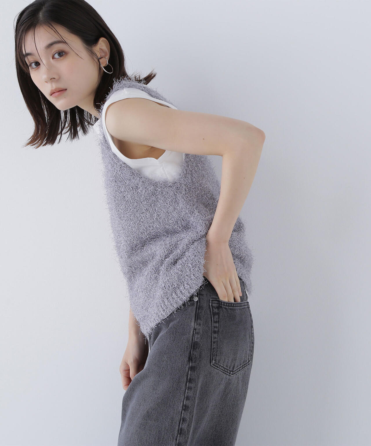 フリンジニットベストセット