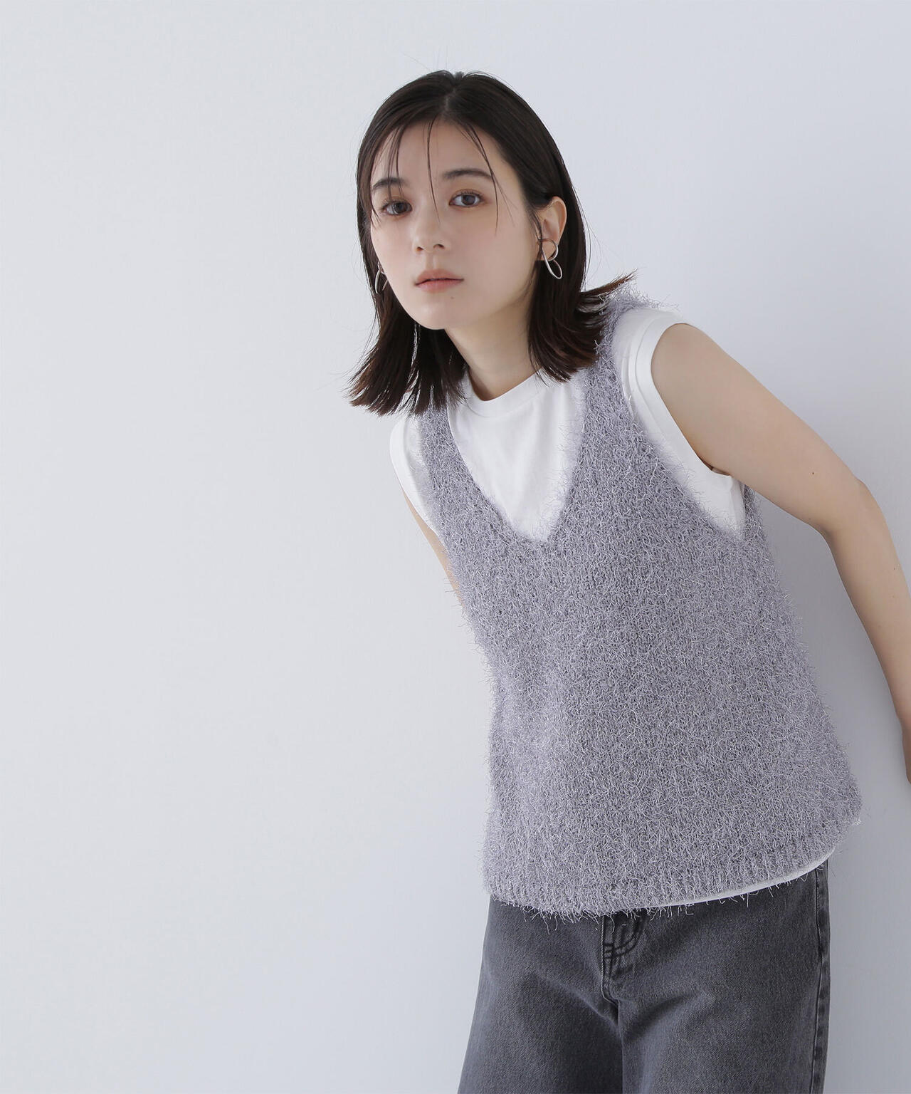 フリンジニットベストセット