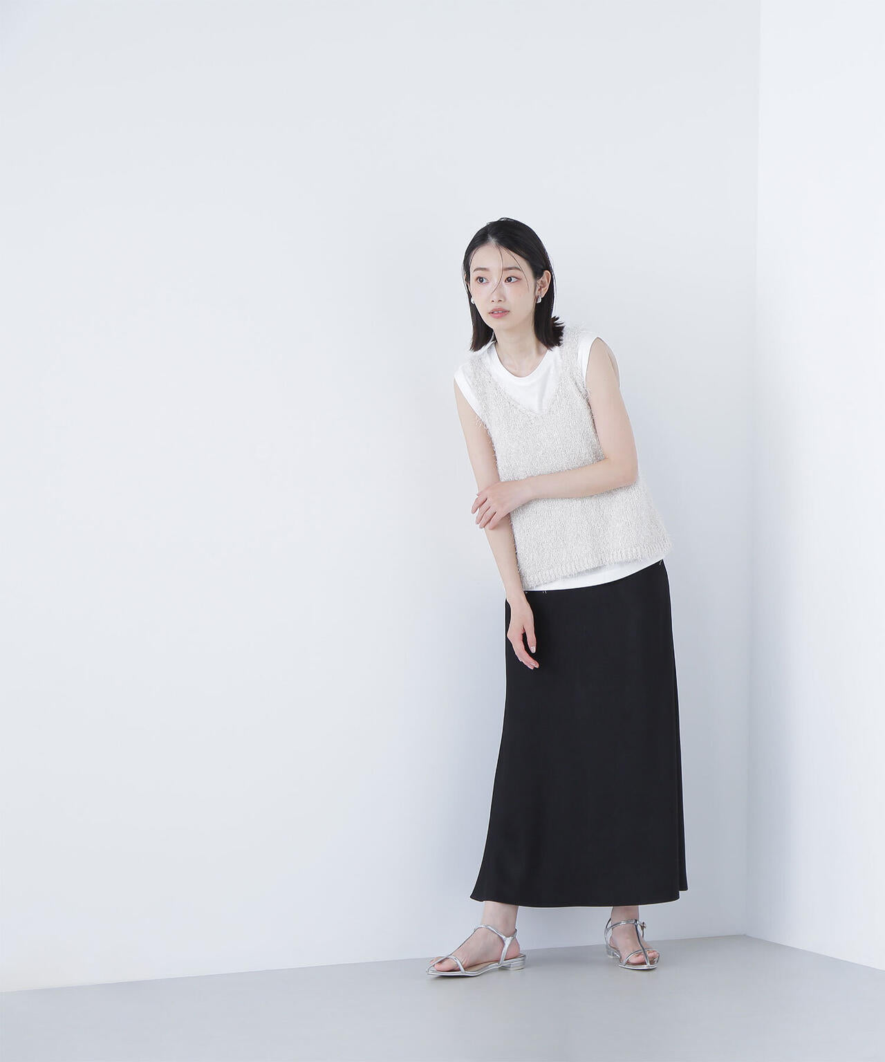 フリンジニットベストセット
